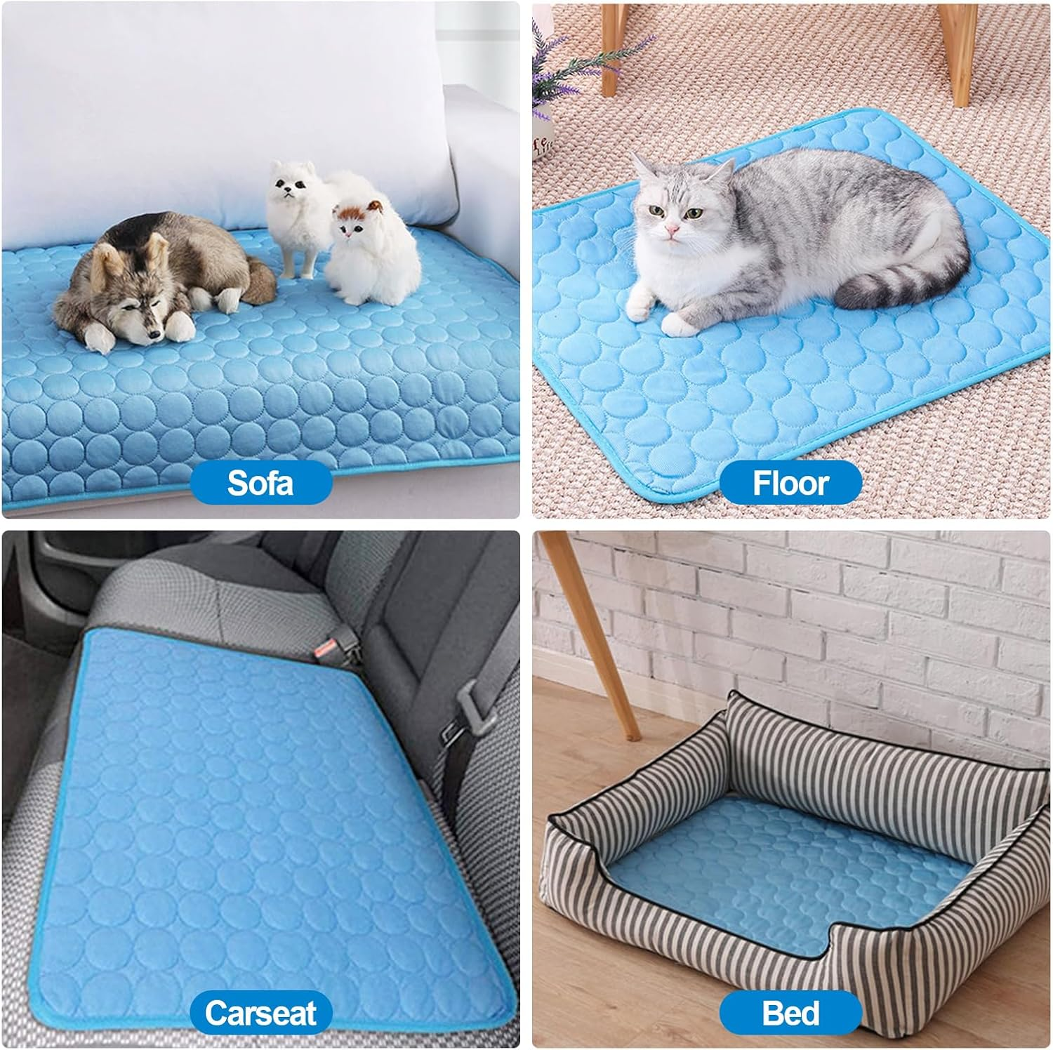 Proxima Direct Pet Cooling Mat, Summer Bed Mats for Middle Small Dogs and Cats, 70&times;55 Portable Foldable Washable Sleeping Pad Cover for Sofa Kennels Crates Home Car Seat Travel Camping Indoor Outdoor