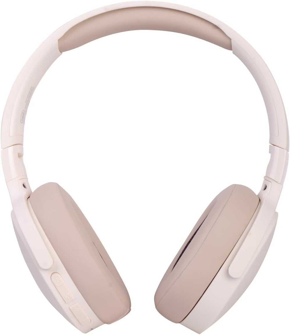 Trevi DJ 12E45 BT Wireless Headphones with Built-In Microphone and MP3 Player, AUX Input, with Foldable Headband, Compatible with Smartphones and PC, Autonomy 5-7 Hours, Charging in 1-2 Hours - Cream-Coloured image number 5