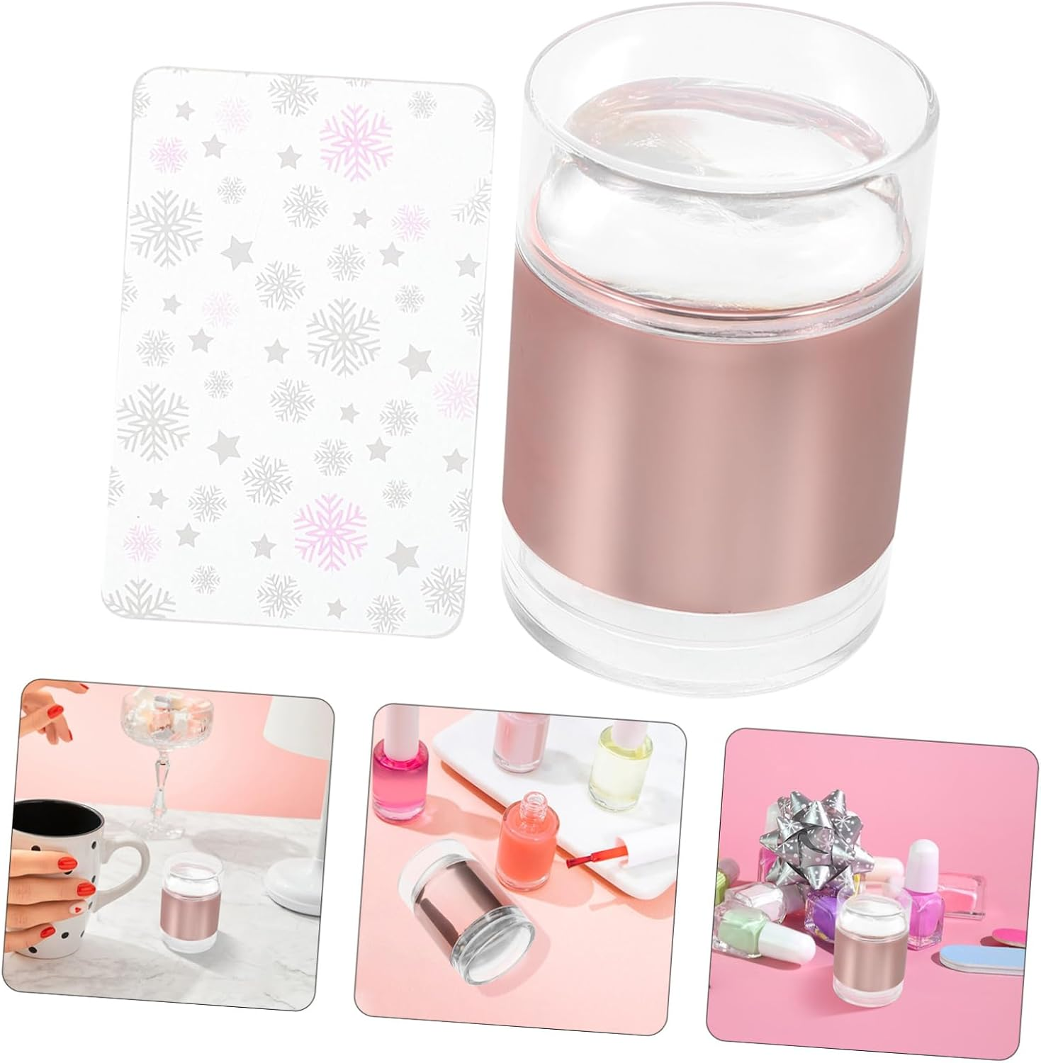 LALADEFIEE Silicone Nail Art Stamper Head Stamping Polish Transfer Templates Butterfly Flower Nail Stamper Plates Manicure Tools Art Template Set image number 3