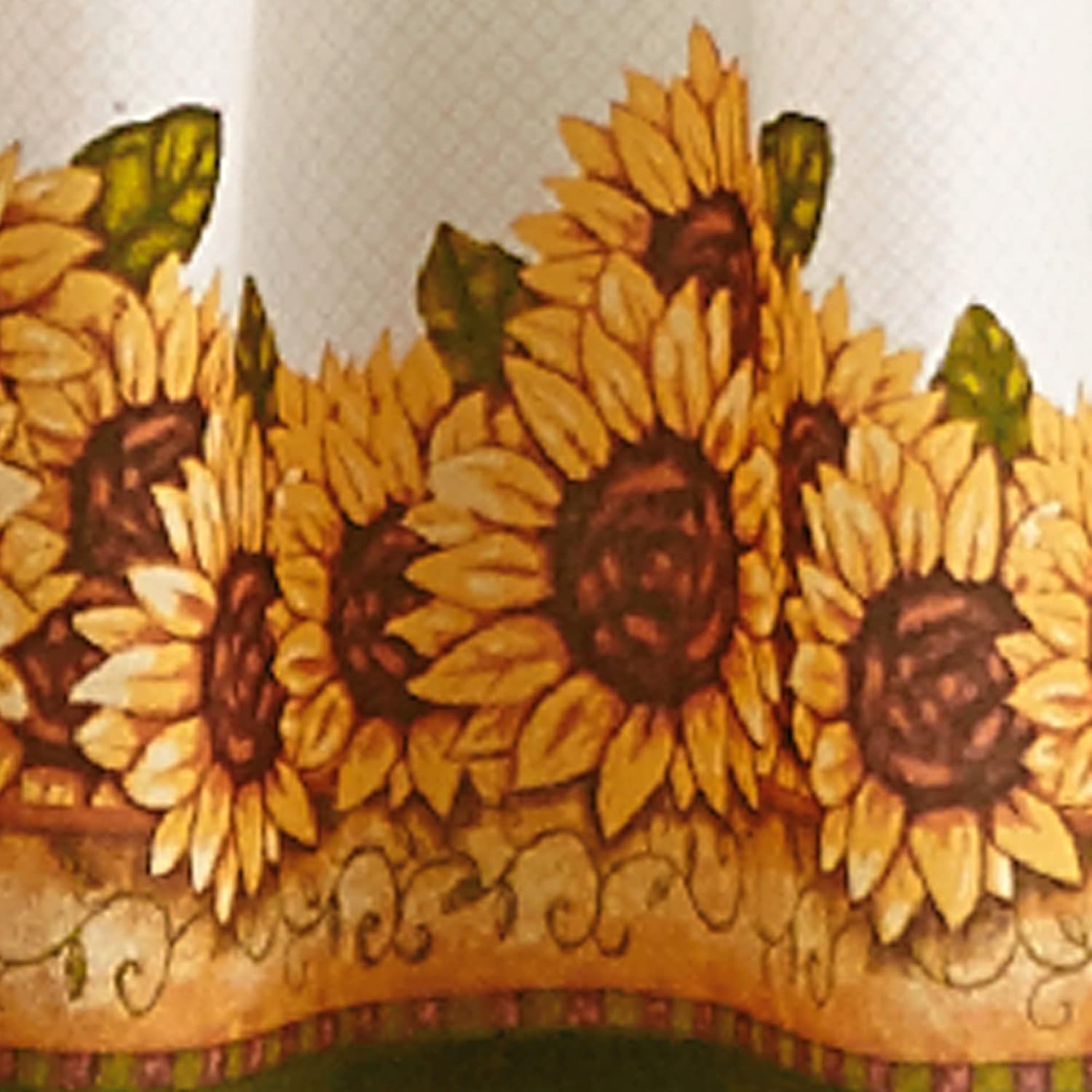 Curtainworks Sunflower Garden Window Kitchen Curtain Tier and Valance, Yellow, 36-Inch Tier Set image number 1