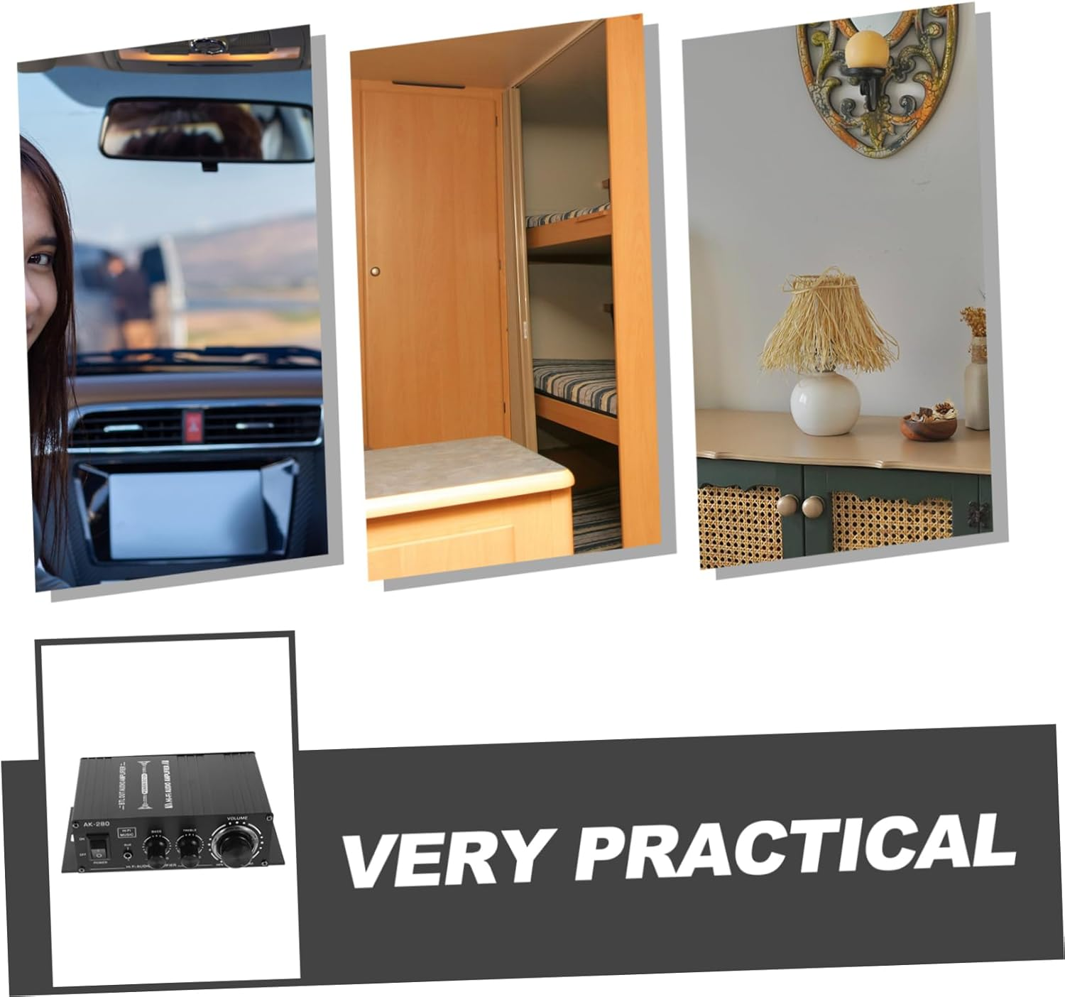 ABOOFAN 12V Mini Amplifier for Speakers Car Audio Amplifier Mp3 Small Speaker Amp for Motorcycle and Home Sound System image number 5