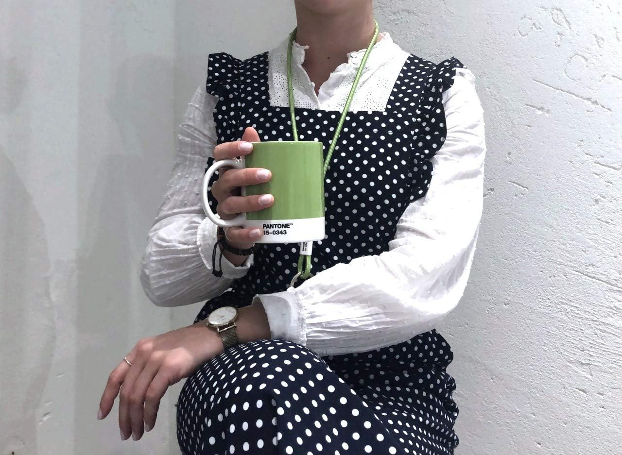 Copenhagen Design Pantone Mug, Coffee/Tea Cup, Fine China (Ceramic), 375 Ml, Greenery 15-0343 (Green), Color of the Year 2017, Porcelain, 1 Count (Pack of 1)