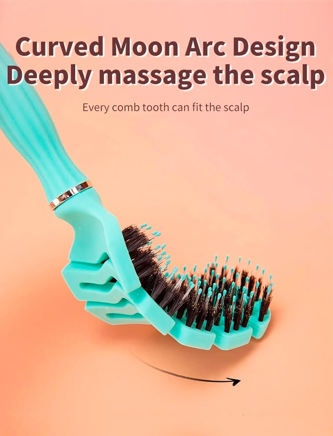 Roxlmed Detangler Hairbrush for Curly Hair Vented Bristle Scalp Massager Comb for Women and Men (Pink, 1P) image number 6