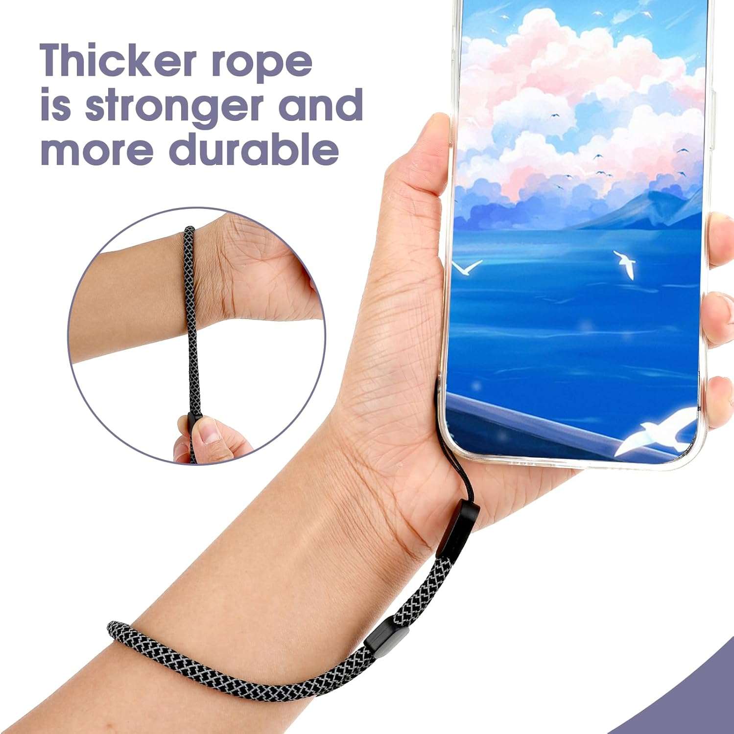 GEEHUA 6Pcs Hand Wrist Strap Lanyards, Phone Short Wrist Lanyard with Reflective Effect Universal Strap for Camera Key Wallet - A-Style image number 4