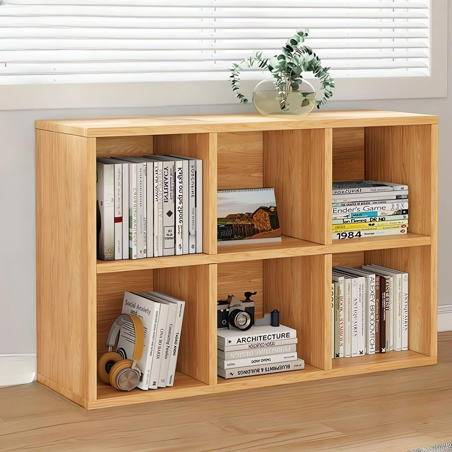 Bookcase, Home Office Storage Book Shelf, Bedroom Organizer Rack, Living Room Bookshelf A63 (C 3 Tier Gray) image number 1