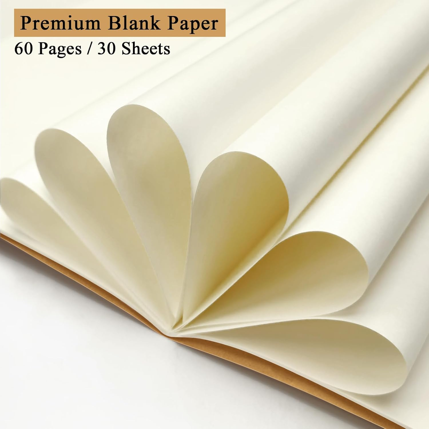 24 Pack Blank Notebook A5, 60 Pages(30 Sheets) Kraft Notebooks Unlined Journals Bulk Sketchbook Multipack for Kids Students Classroom Writing Drawing Office Back to School Gift, 21.5X14Cm（Brown）