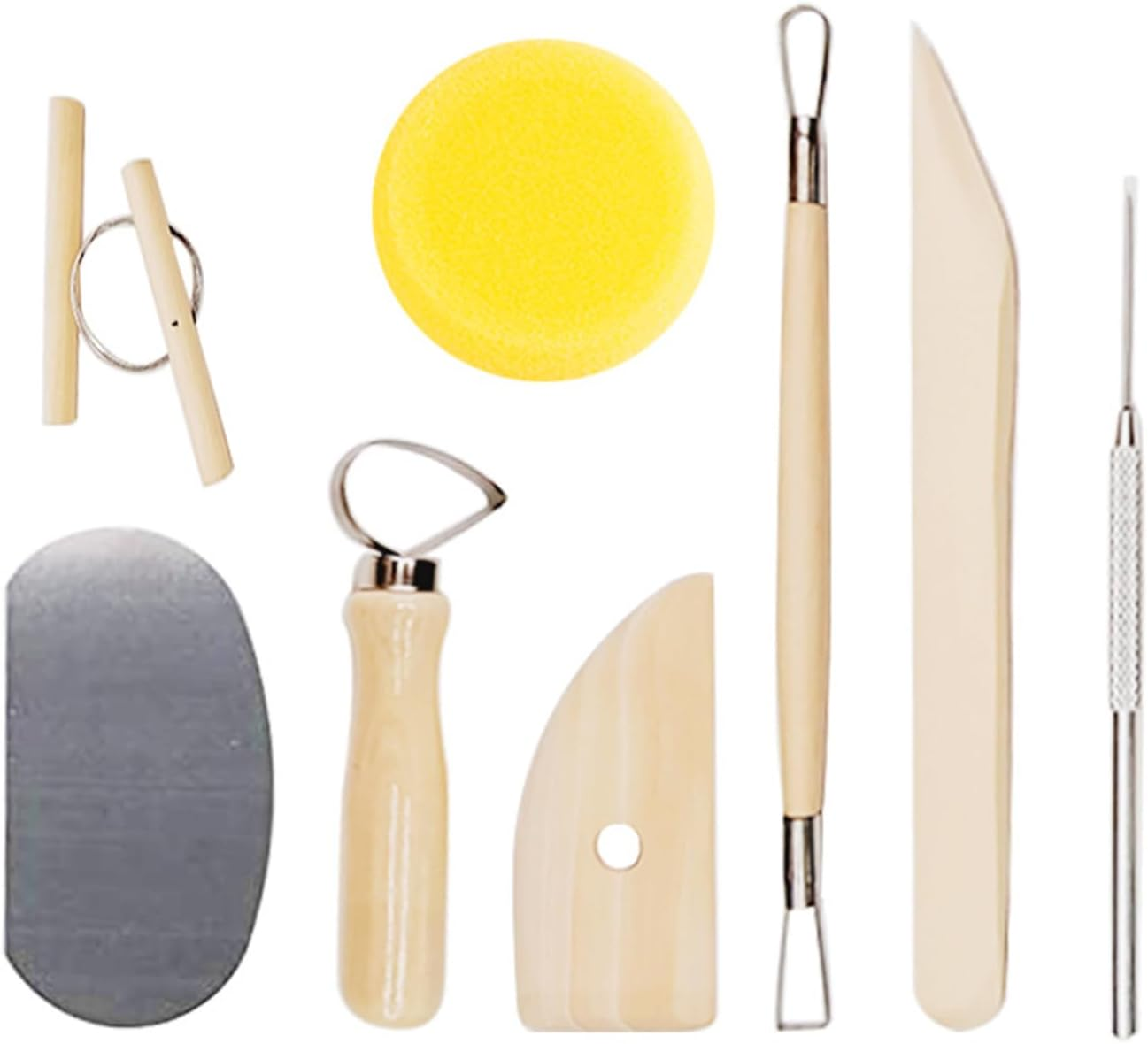 Pottery Tools Kit, Pottery Tools & Sculpting Tools, Polymer Modeling Clay Cutters Sculpture Set with Clay Cutting, Modeling, Trimming Tools for Smoothing, Cleaning, Carving (Brown)