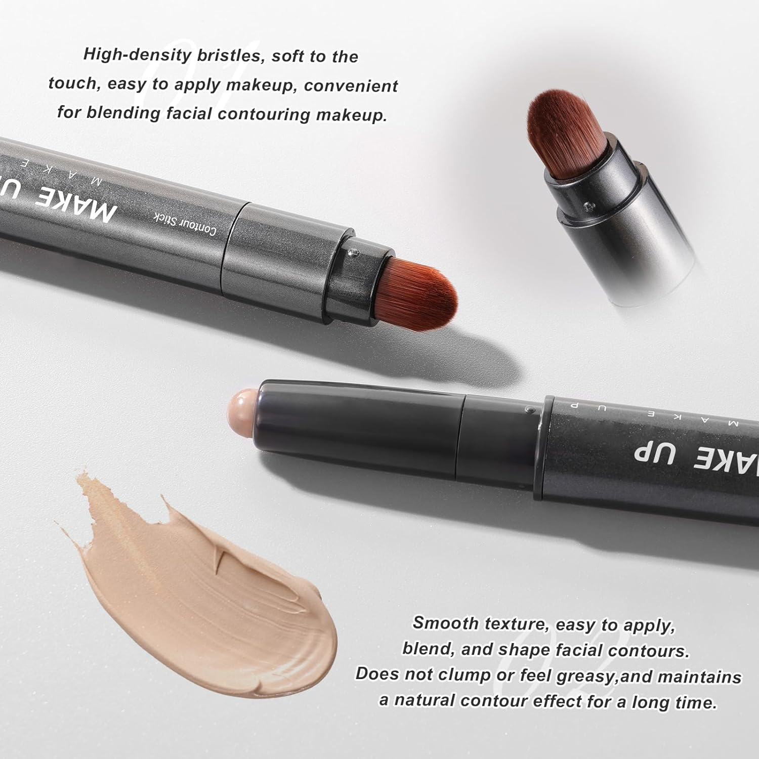 DAGEDA Cool Toned Contour Stick,Cream Contour Makeup with Brush,Lightweight, Blendable, Longlasting Creamy Bronzer Stick, Matte Finish Natural Face Contouring Makeup