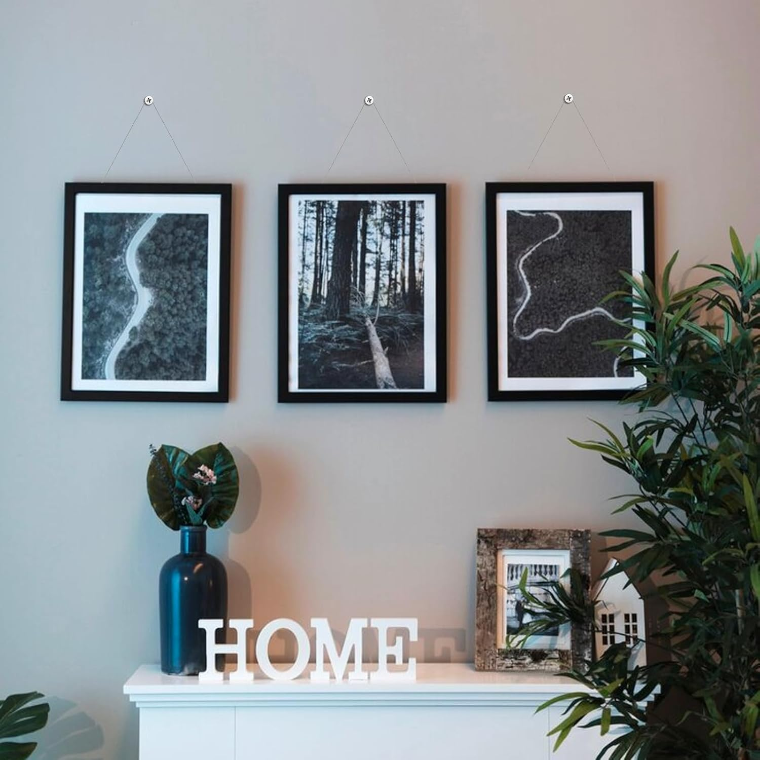 4 PCS Adjustable Picture Hanging Wire - Heavy Duty Stainless Steel Wire for Hanging Pictures, Mirrors, Paintings & Artwork image number 1