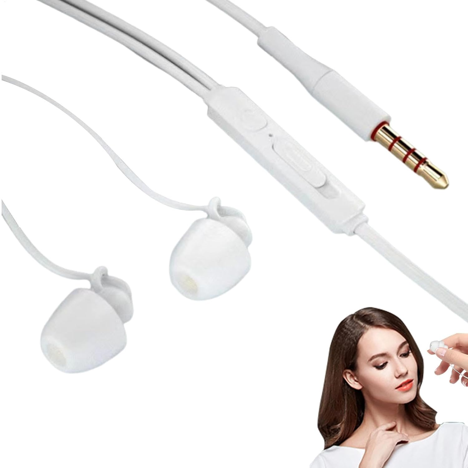 Soft Wired Headphones for Sleeping, Wired Sleep Headphones | Sleep Headphones | Sleep Earbuds with Wired Noise Reducing Earplugs Lightweight Soft Smartphone Compatible image number 5