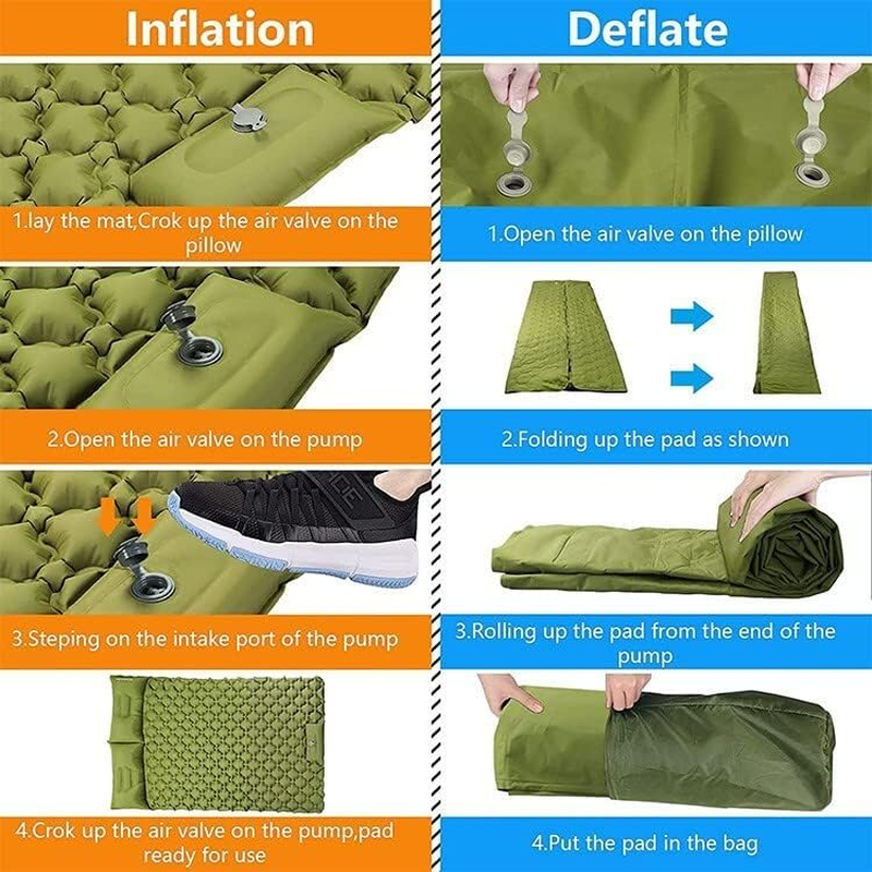 Camping Mattress Self Inflating Sleeping Mat Air Bed Pad King Single Green