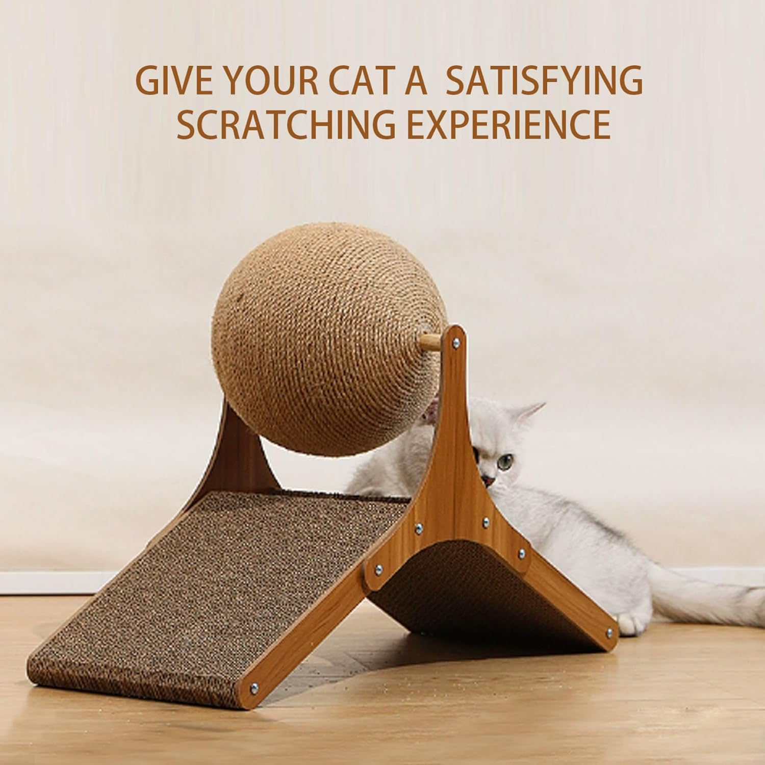Cat Scratcher Ball Large Cat Scratching Ball Spinning Solid Cat Scratching Toy Pet Interactive Toy Protect Your Furniture from Scratches Scratching Pads image number 3