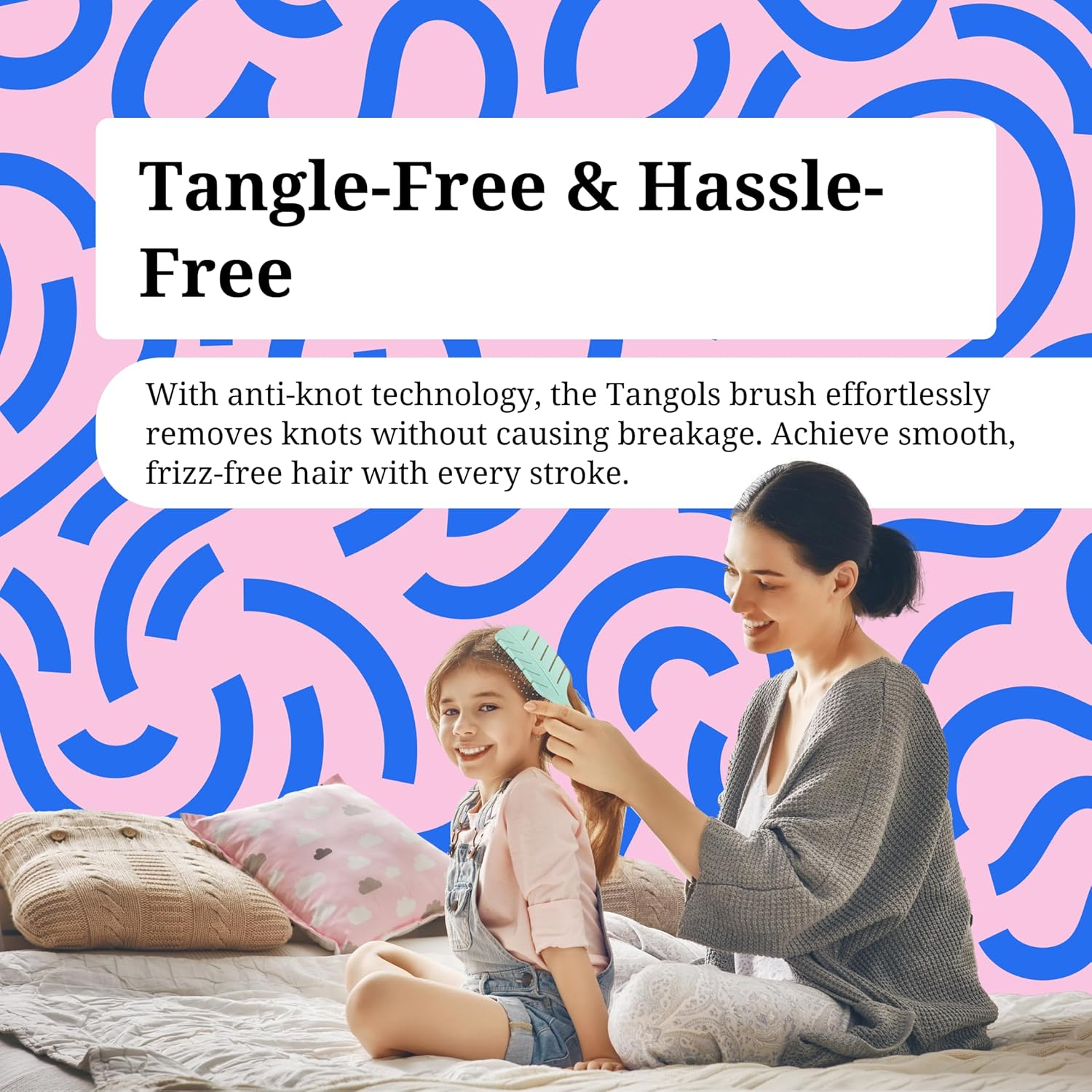 Tangols Soft Detangling Hair Brush &ndash; Soft Hair Brush for Kids & Adults with Ultra-Soft anti Knot Nylon Bristle, Eco-Friendly Tangle-Free Styling for Dry, Wet, Curly & for All Hair Types(Green) - Green image number 4