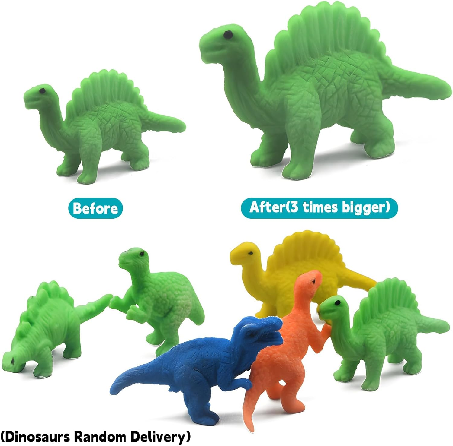 24 Pcs Large Hatching Dinosaur Eggs Toys in Water with Assorted Color for Kids Party Bag Filler, Growing Dino Hatching Eggs for Party Favors Science Easter Basket Stuffers Egg Hunt Gift image number 5