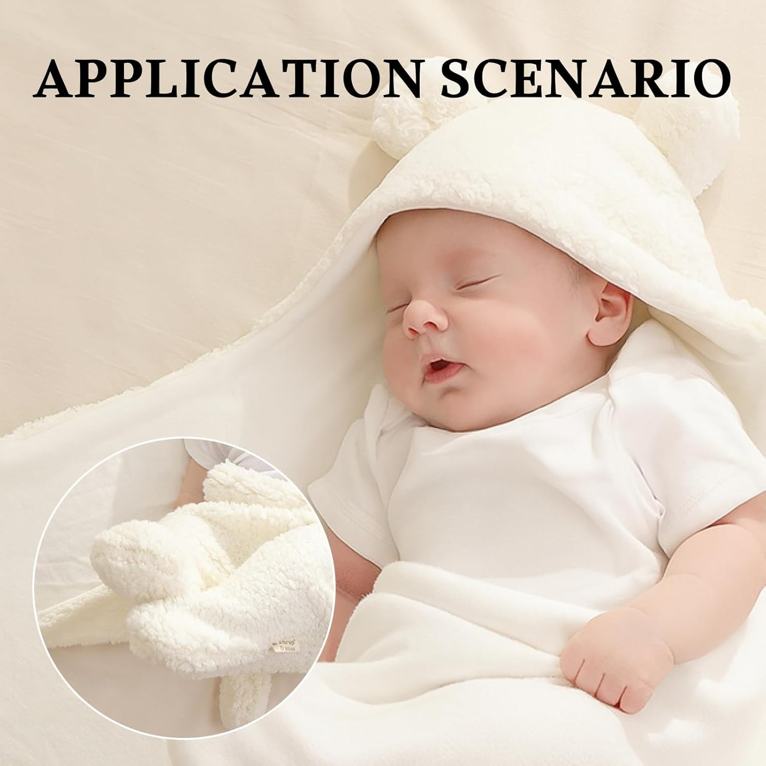 Lapetwbn Ultra Soft Plush Baby Swaddle Blanket for Newborns, Hypoallergenic Cashmere-Like Receiving Wrap, White Unisex Nursery, Stroller Toddler Sack, Ideal Skin Baby Shower Registry image number 5