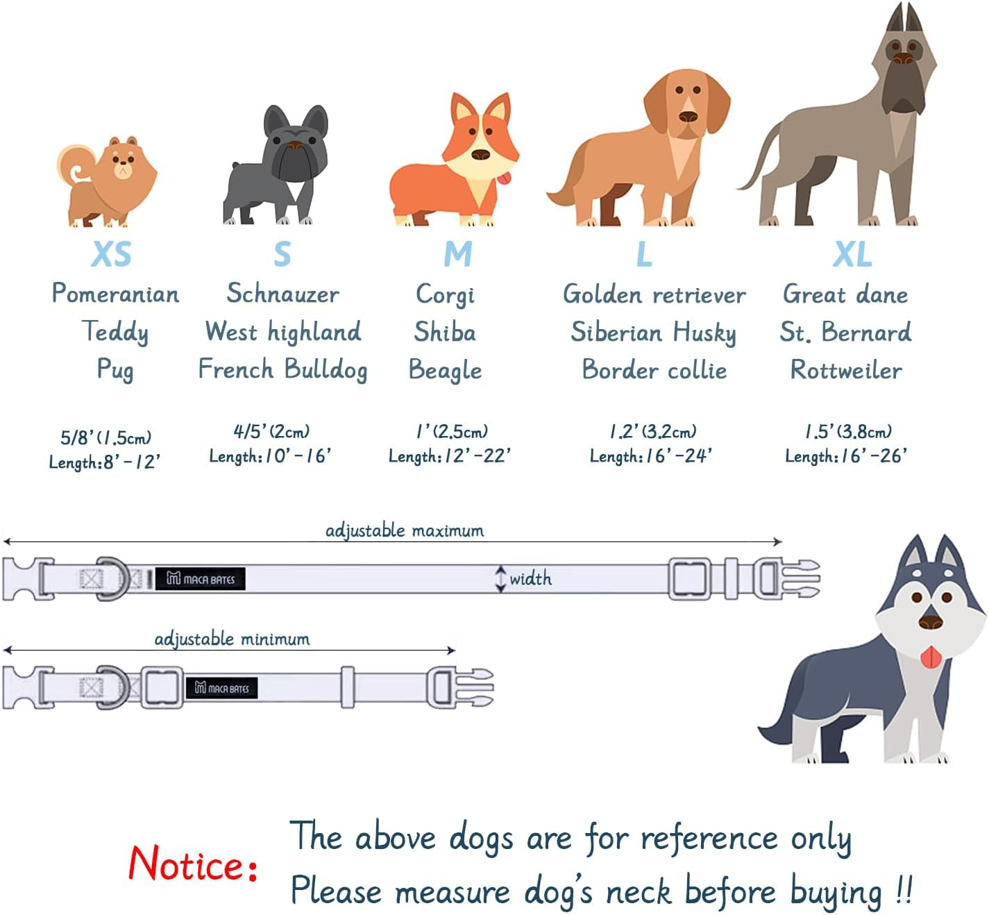 Maca Bates Blue Dog Collar with Bow Bowtie for Dogs Solid Colors Bow Tie Thick Adjustable Breakaway Puppy Collars Birthday Gift for Small Medium Large Boy GILR Male Female Puppies Pets image number 4