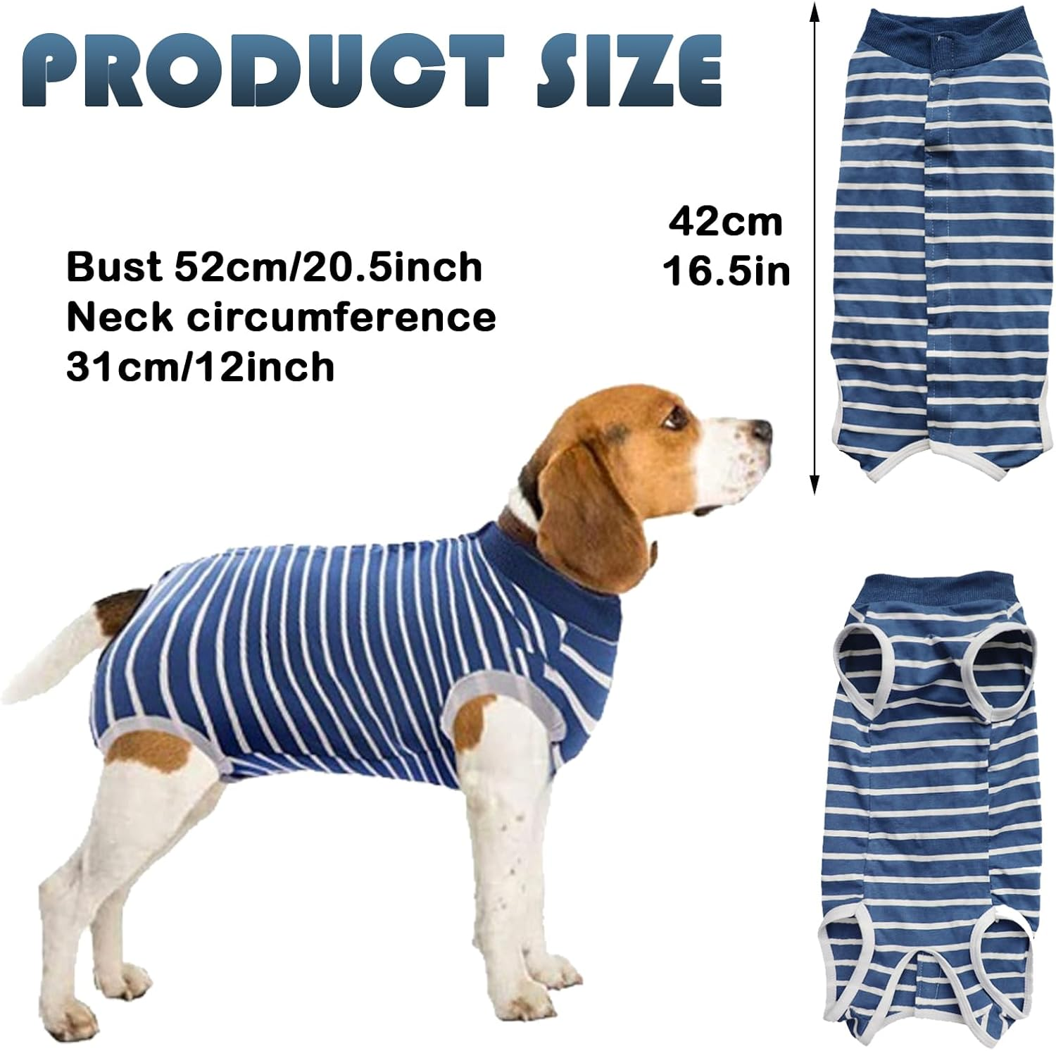 TYXHXTF 2PCS Dog Surgery Recovery Suit Dog after Surgery,Dog Recovery Suit Female Male,Dog Body Suit after Surgery,Post Surgery Dog Onesie,Adjustable Dog Post Surgery Body Suit(Blue) image number 2