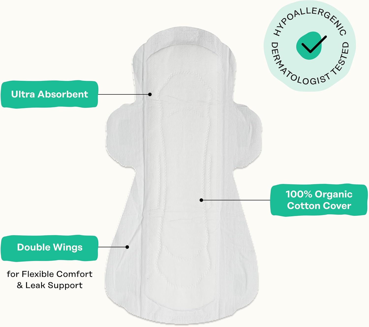 The Honey Pot Company - Herbal-Infused Menstrual Pads with Wings Super - 16 Pad(S) image number 4