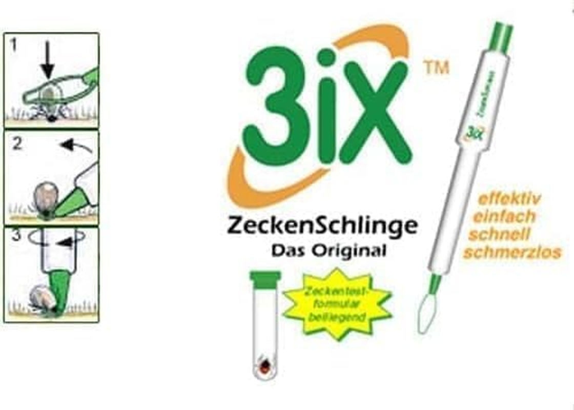 3Ix Tick Sling Pack of 2 - Reliable Method for Tick Removal - Effective Tick Remover - Tick Tweezers - Tick Hook & Tick Tweezers in One - Tick Protection on the Go - for Humans and Animals