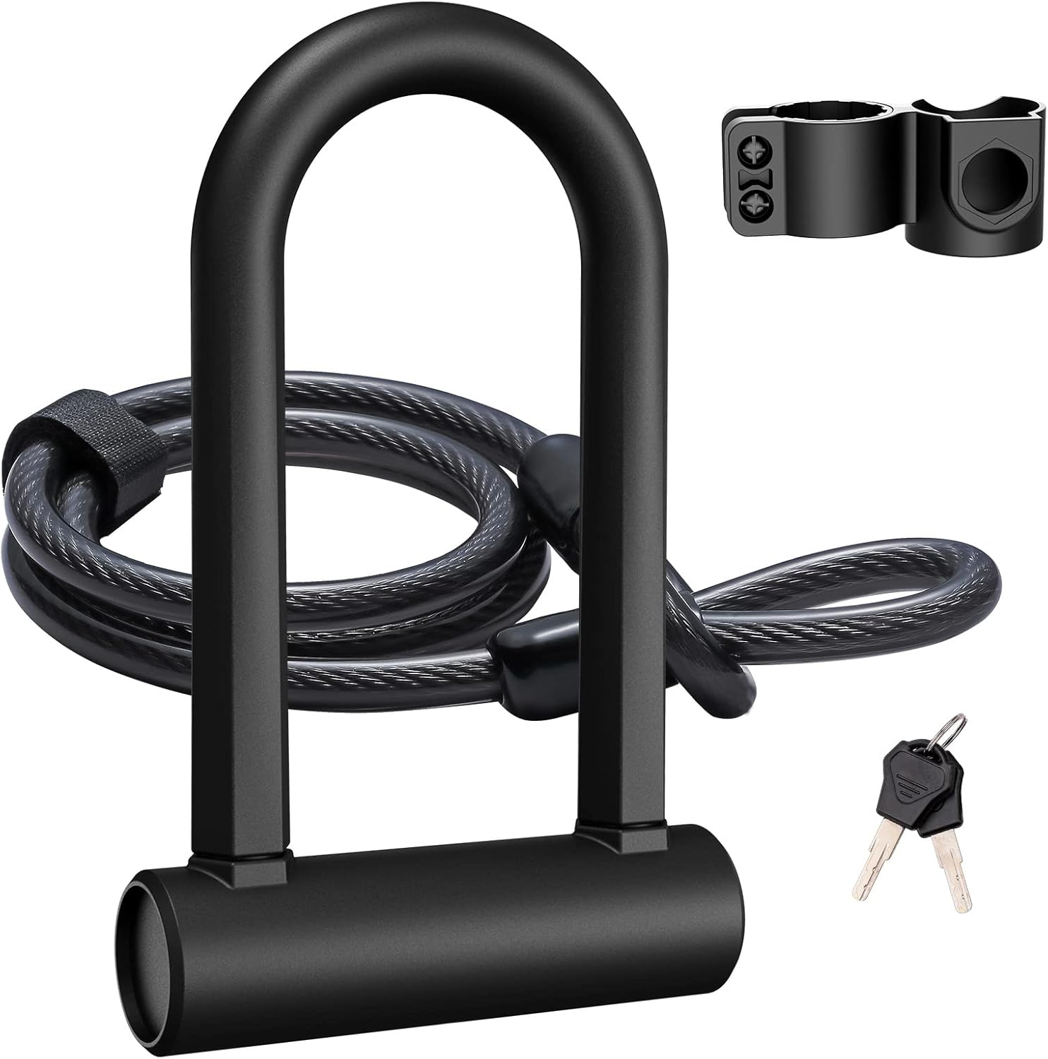 UBULLOX Bike U Lock Heavy Duty Bike Lock Bicycle U Lock, 16Mm Shackle and 4Ft/6Ft Length Security Cable with Sturdy Mounting Bracket for Bicycle, Motorcycle and More image number 6