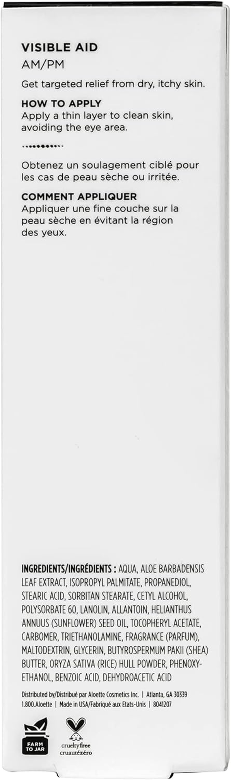 Aloette Visible Aid Moisture Restoring Cream, Organic Vitamin E Restoring Body & Face Cream Moisturizer for Dry Skin, Cruelty Free, 2 Fl Oz. image number 2
