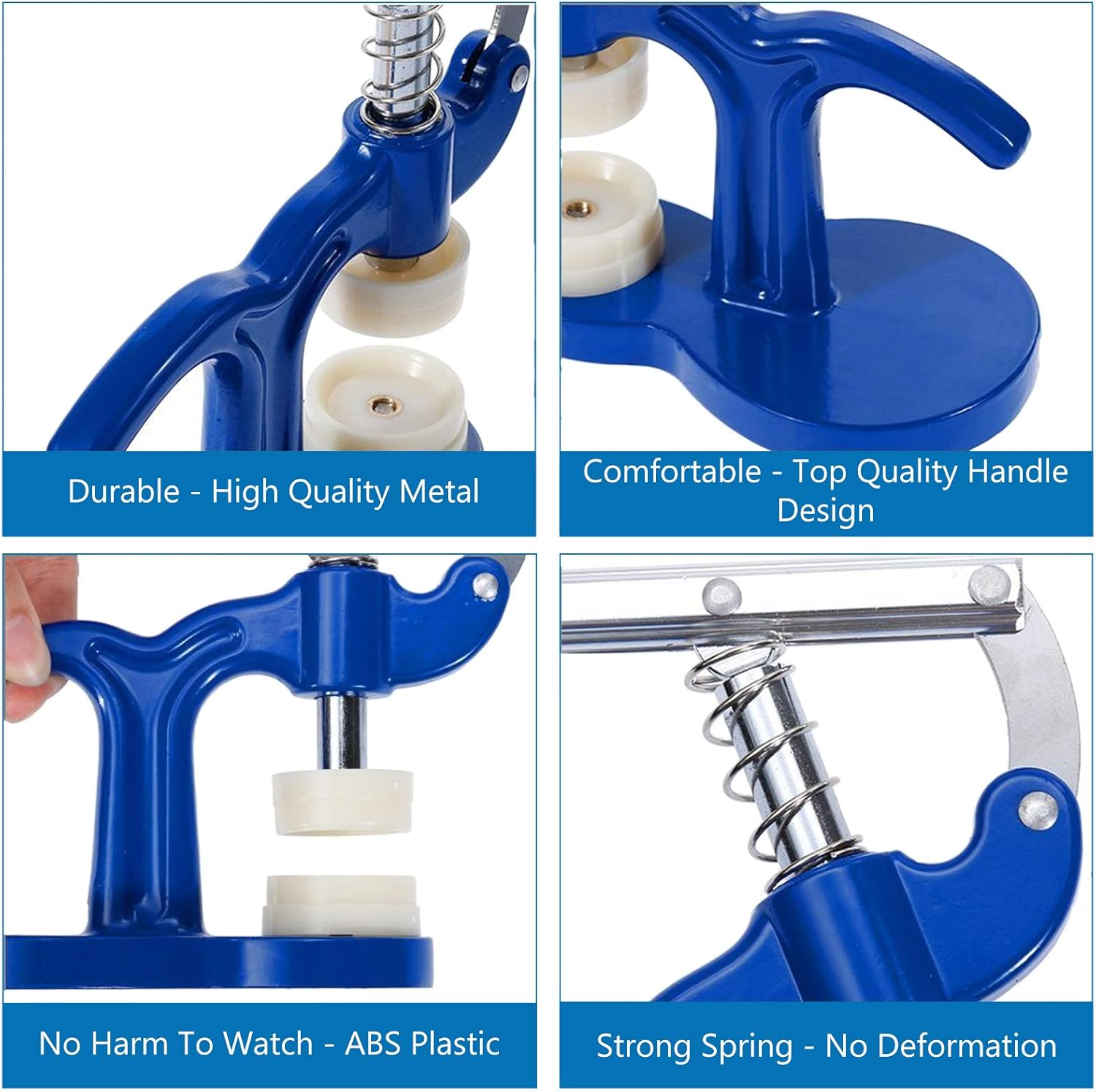 MMOBIEL Professional 13 Piece Watch Back Press Set Back Case Closer Crystal Glass Fitting Watchmaker Repair Tool Kit, with 12 Additional Snap on Fitting Dies/Moulds