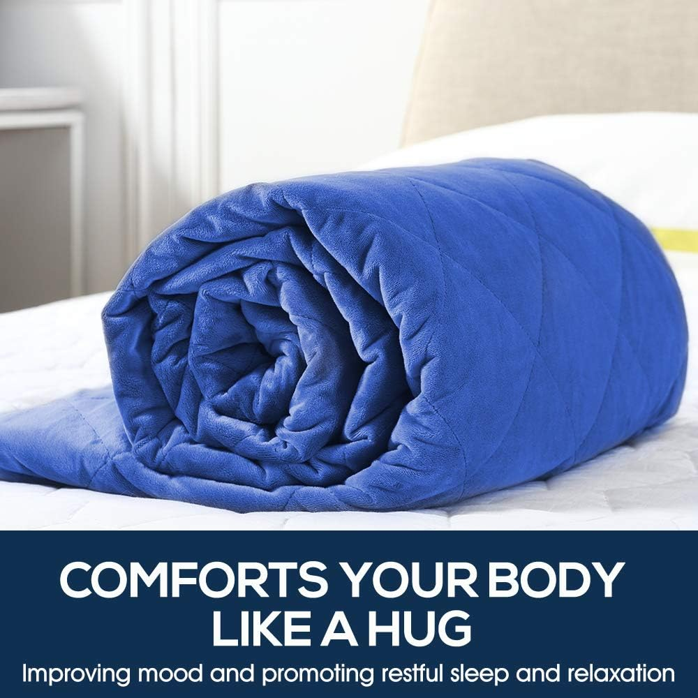 Dreamz 7 Kg Adults anti Anxiety Deep Relax Gravity Weighted Blanket, Royal Blue image number 4