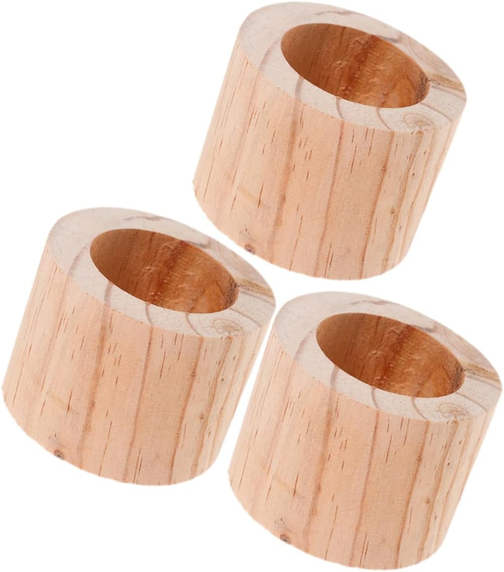 OFFSCH 3Pcs Rustic Mini Wooden Flower Pots Flowerpot for Indoor Gardening Decor image number 6