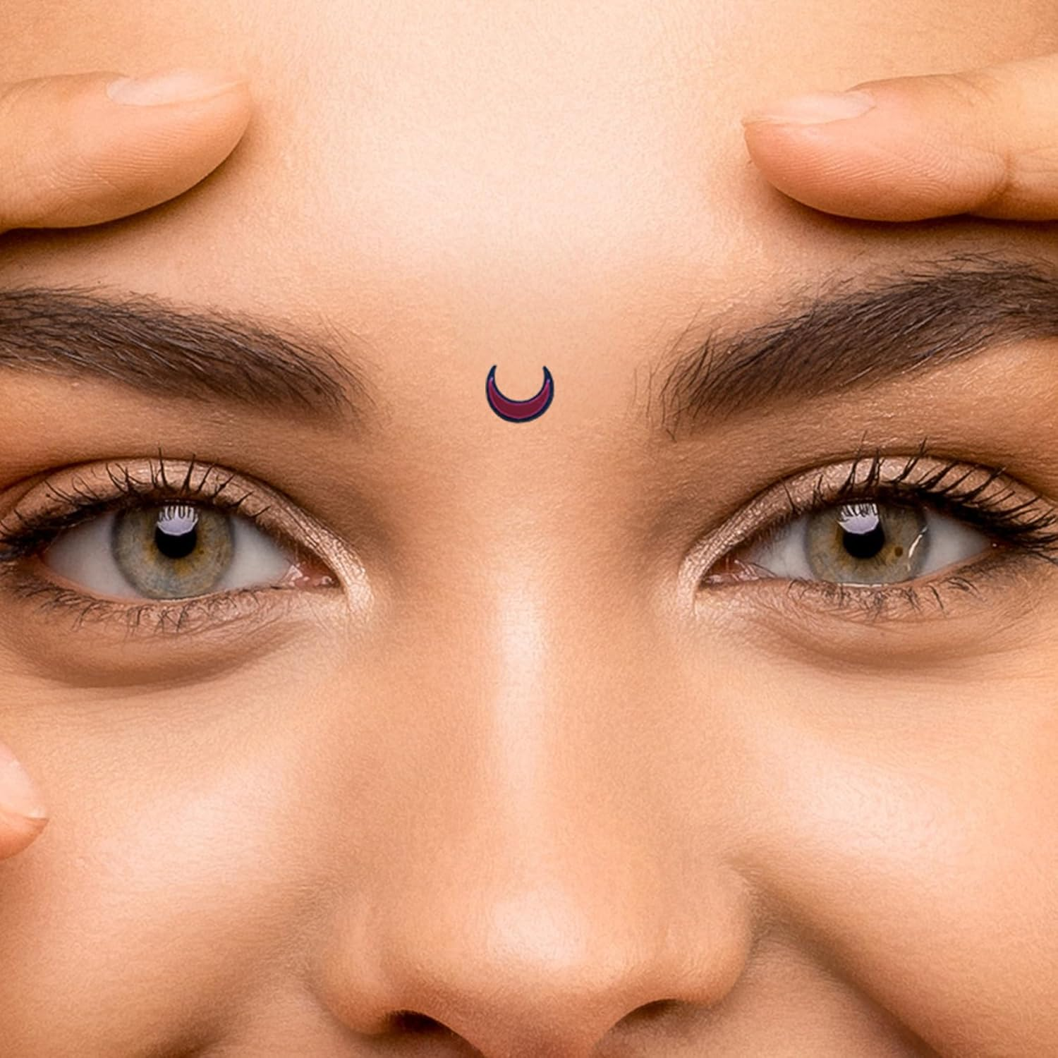 Comet Busters Moon Shaped Maroon Bindi image number 1