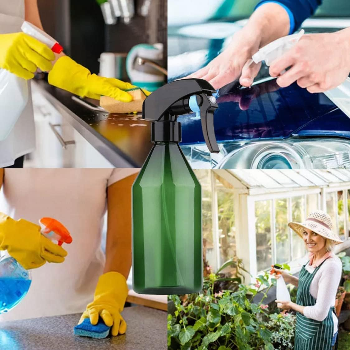 2 Pcs Plant Mister Spray Bottle,Reusable Garden Spray 300Ml/10 Oz Water Spray Bottle,For Gardening Cleaning Solution with Top Pump Trigger Water(Green) image number 6