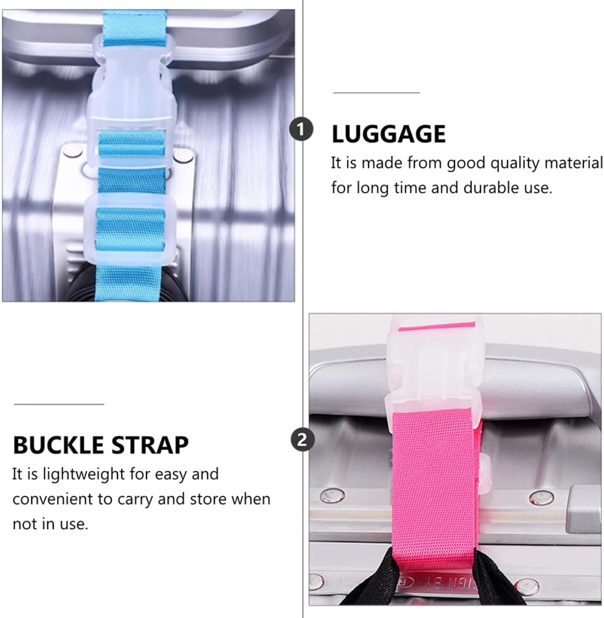 FINISPERSOO 5Pcs Luggage Buckle Straps and Suitcase Belts Set, Sturdy Hanging Buckles for Travel Suitcases, Mixed Colors, Secure Adjustable Baggage Straps for Australian Travelers image number 1