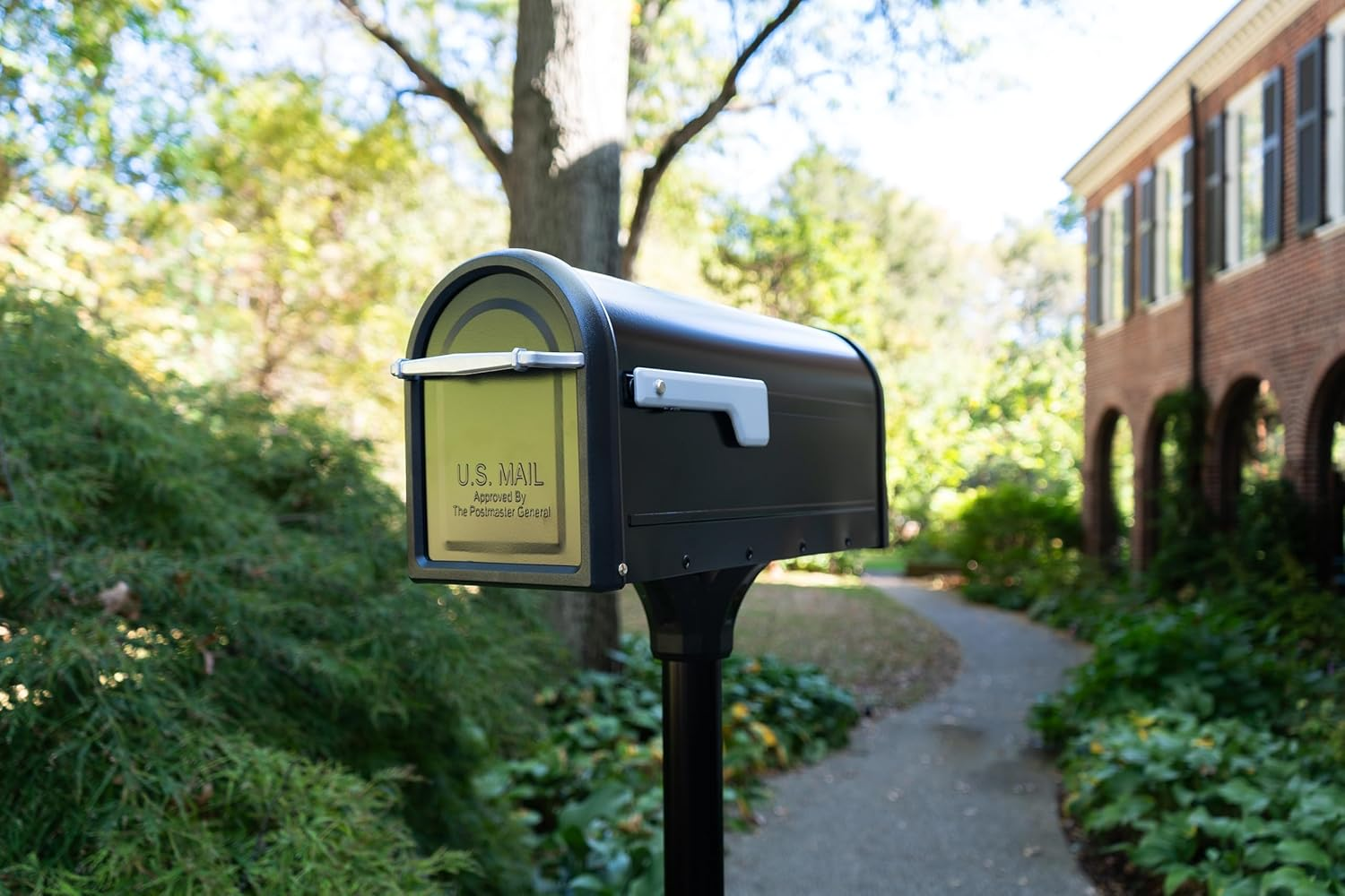 Architectural Mailboxes Chadwick Galvanized Steel Post Mount Mailbox, 8950B-10, Black, Medium Capacity image number 3