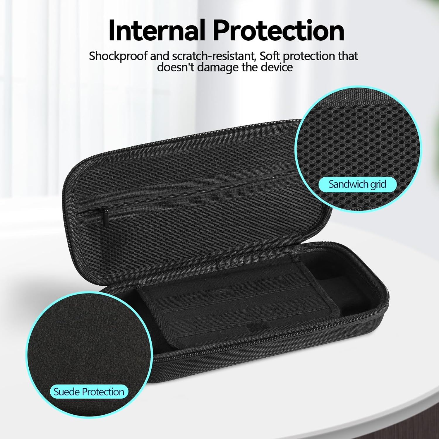 TUCANA Carry Pouch Case Compatible with Nintendo Switch 2 (2025), Switch 2 Portable Hard Travel Case with Pockets and 20 Game Cartridges for Switch 2 Accessories （Black）, Black, Solide image number 1