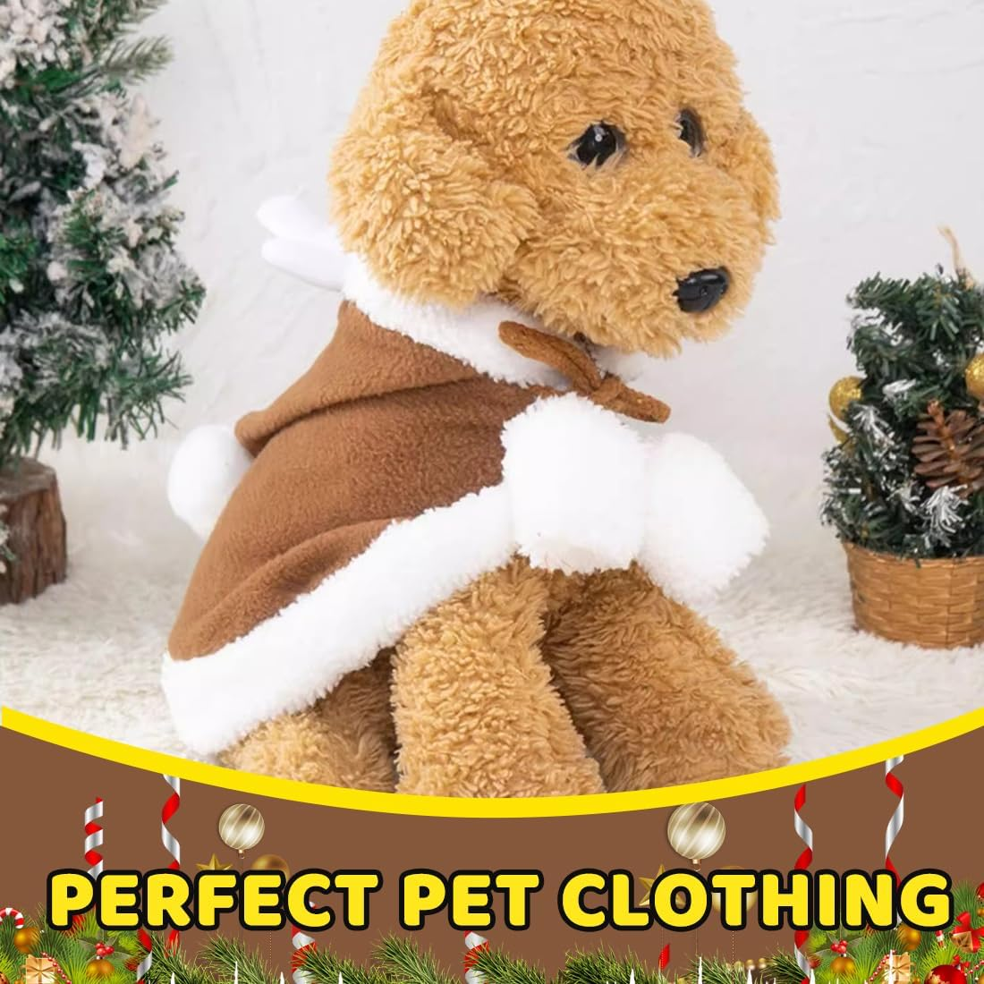GXGM Clothes for Pets Santa Claus, Pet Christmas Costume, Cats Dogs Christmas Costume, Christmas Pet Clothes, for New Year Christmas Party Cute Cats and Dogs Costume(C) image number 2
