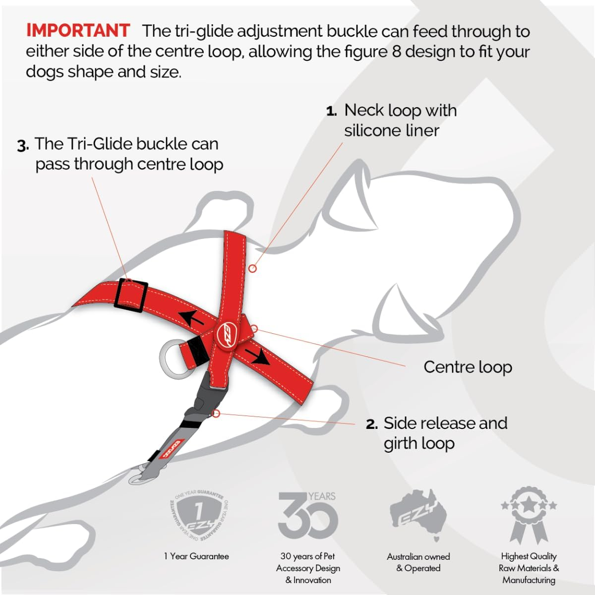 Ezydog Crosscheck Harness - Dog Training Harness - No Pull Harnesses for Dogs - Escape Proof, Reflective, Comfortable, Easy to Fit (L, Red) image number 2
