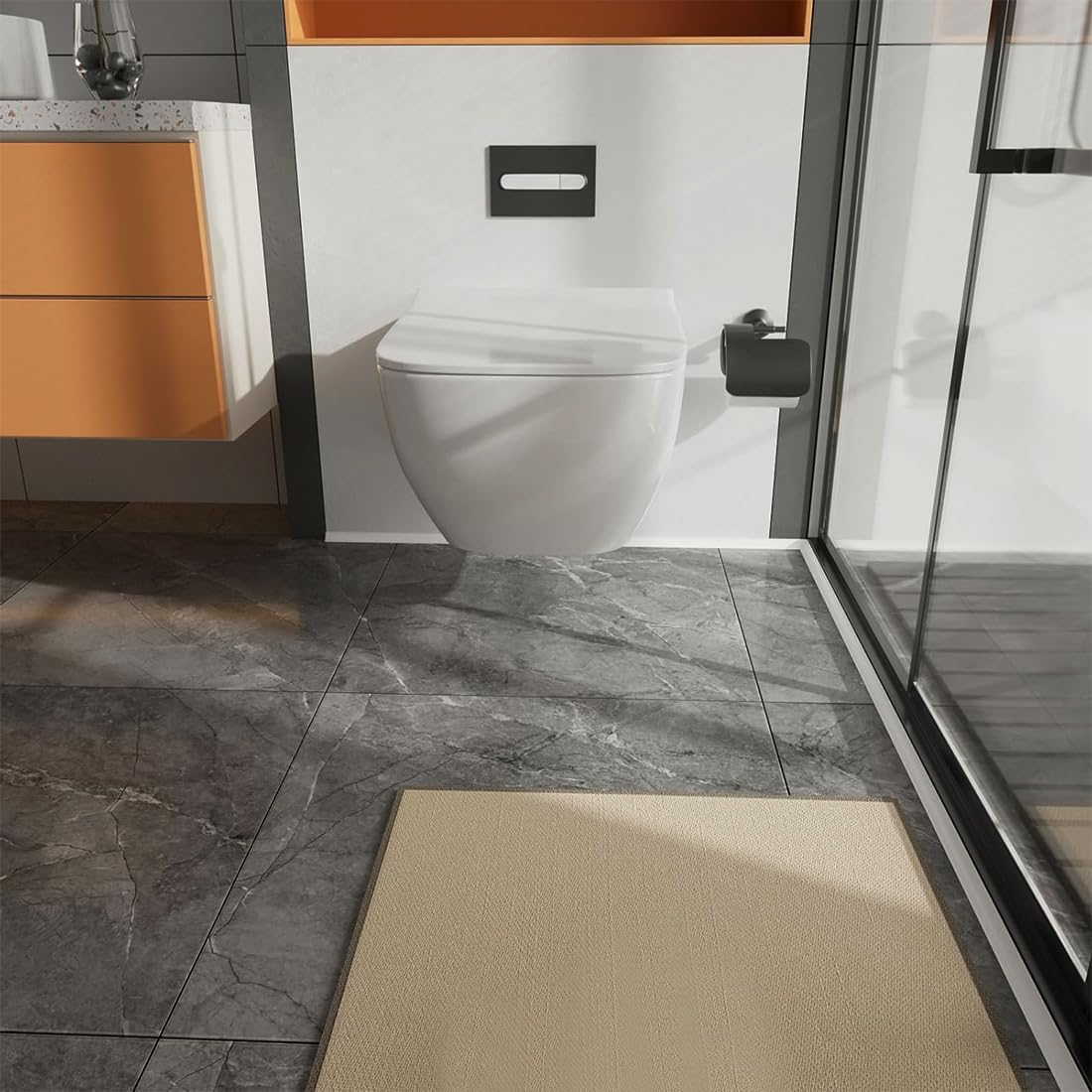 118 Inch Flexible Quarter round Molding,Bendable Molding Trim,Peel and Stick Silicone Rubber Edge Trim for Floor,Wall Corner,Kitchen,Living Room,Staircase,Bathroom image number 1