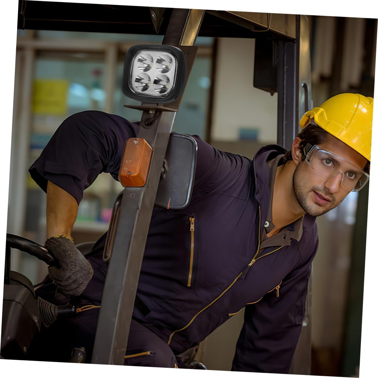 Iplusmile LED Forklift Lights 2 Pack Complete Assembly Powerful Illumination Long-Life High Visibility Replacement Work Lights