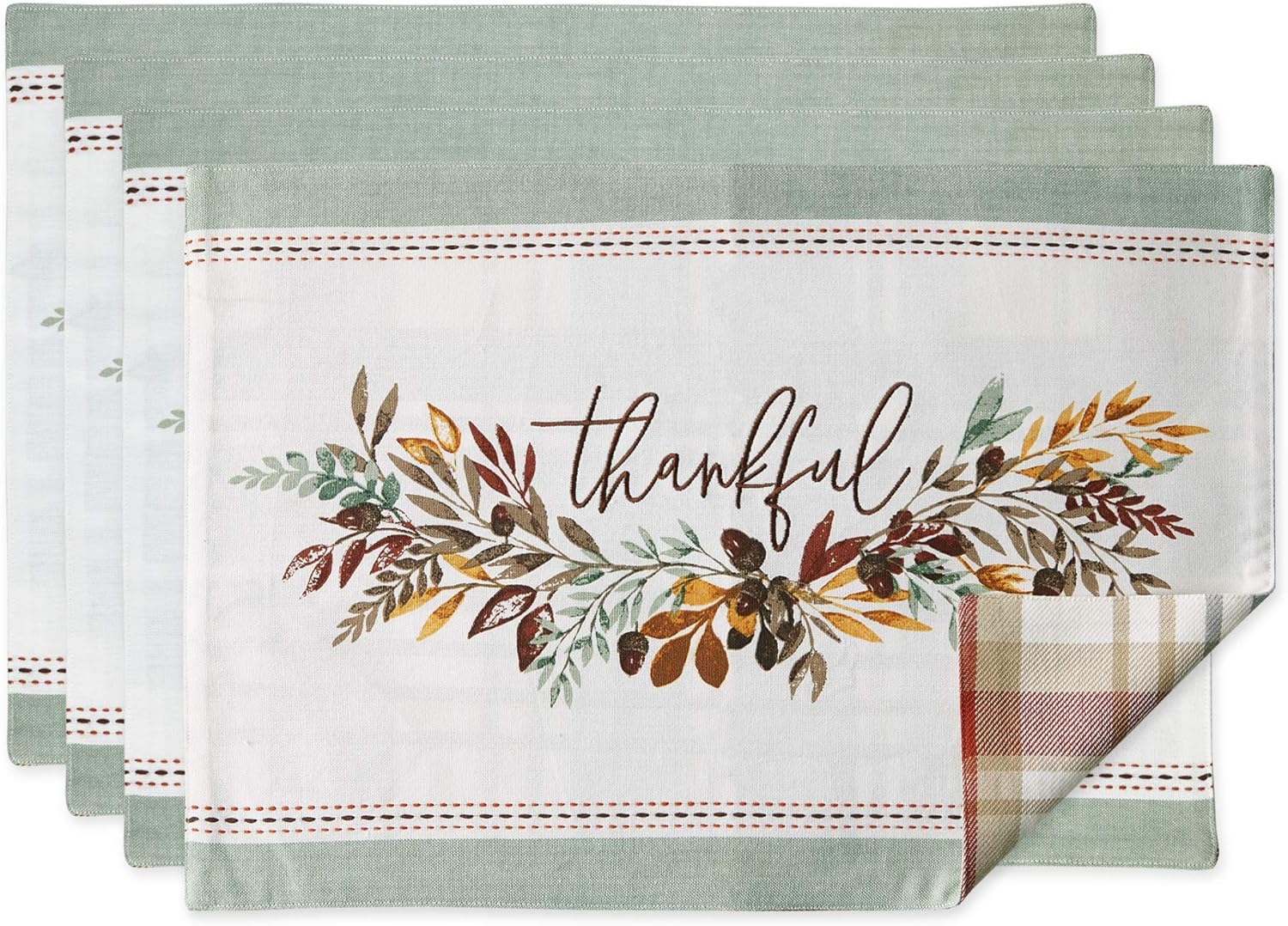 DII Thankful Autumn Collection Fall Tabletop Decoration, Square Napkin Set, 20X20, Fall'S Bounty, 6 Piece