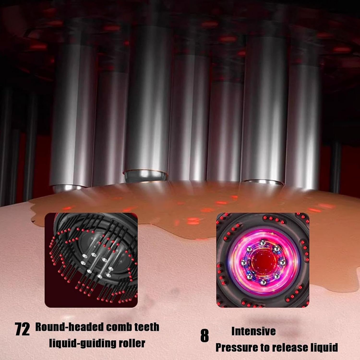 Gupcaqosjw Scalp Massage Comb - Hair Oil Applicator Scalp Massager | Hair Massager Electric Massaging Brush for Stimulates Growth - Red image number 3