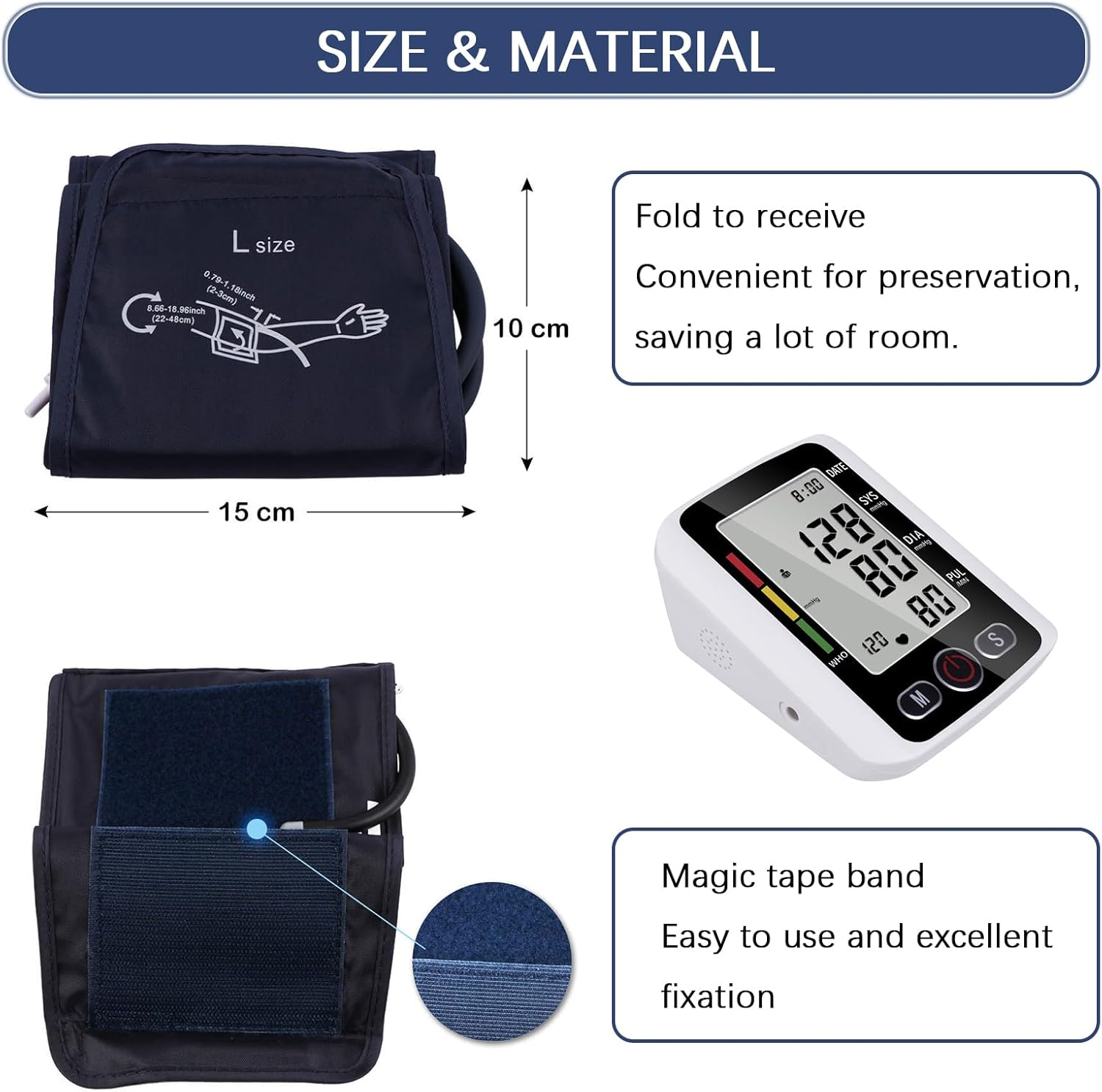 Blood Pressure Monitor for Home Use, Automatic Upper Arm BP Machine with Voice Announcement, 2 X 99 Memories, Large Screen & Adjustable Cuff, Easy to Use for Seniors image number 1