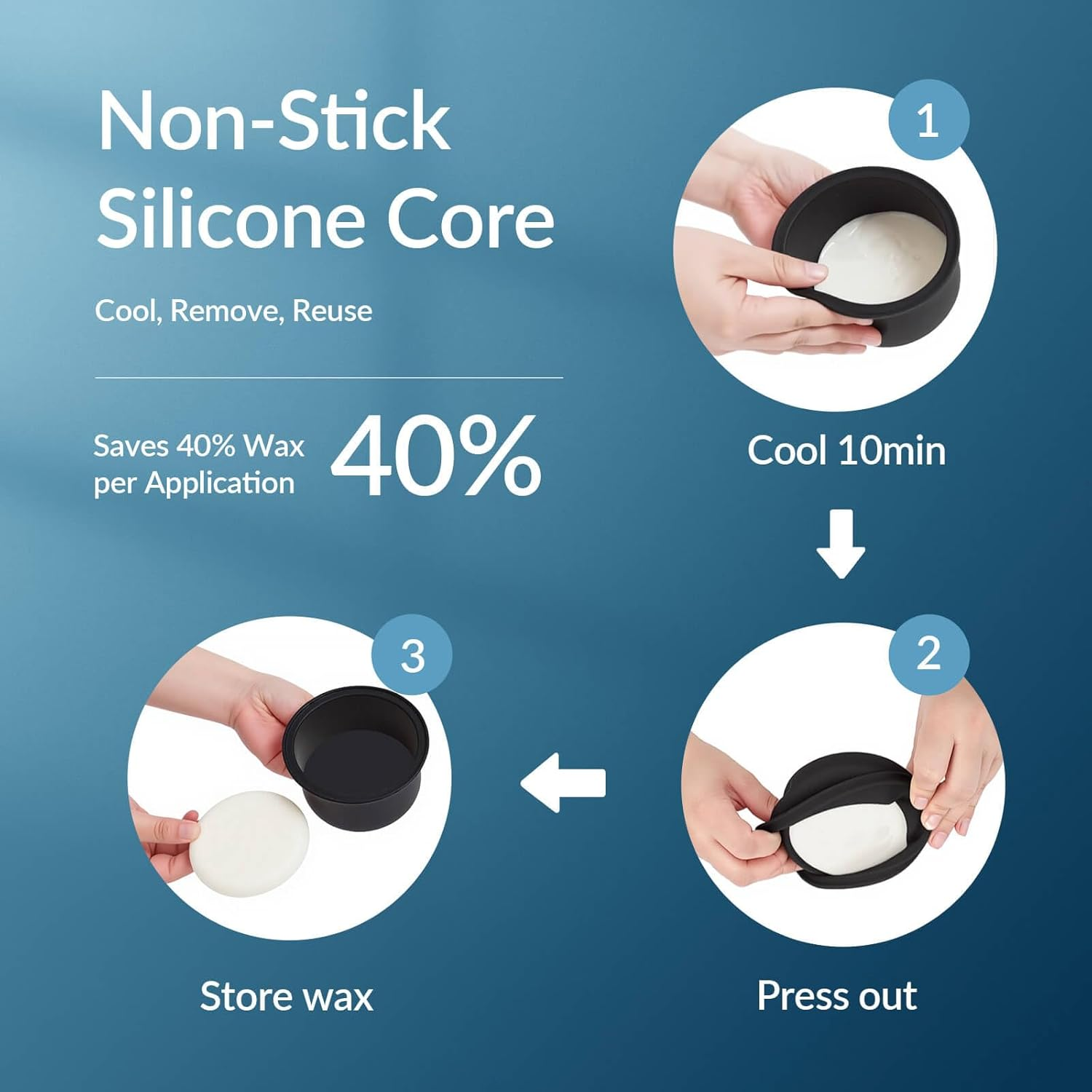 Waxfans Nose Wax Kit for Men - Ear Hair Wax Kit a Wax Warmer,A Silicone Bowl,100G Wax Beads,20 Applicators,Portable Nose Waxing Kit for Men & Women (Black) image number 2