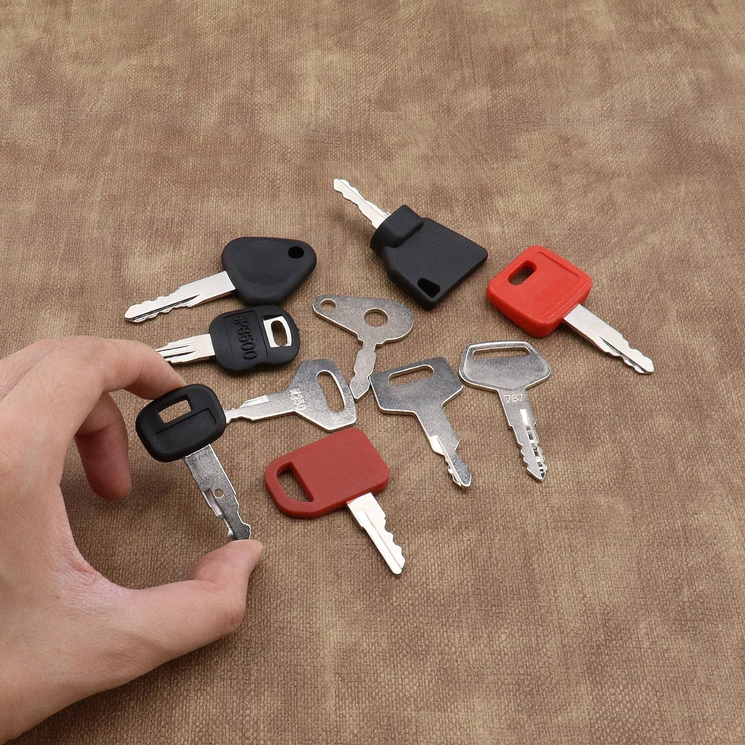 SING F LTD 10Pcs Ignition Starter Key Set for Agricultural/Excavator Machinery Compatible with Volvo, CAT, Hitachi, Etc. image number 6