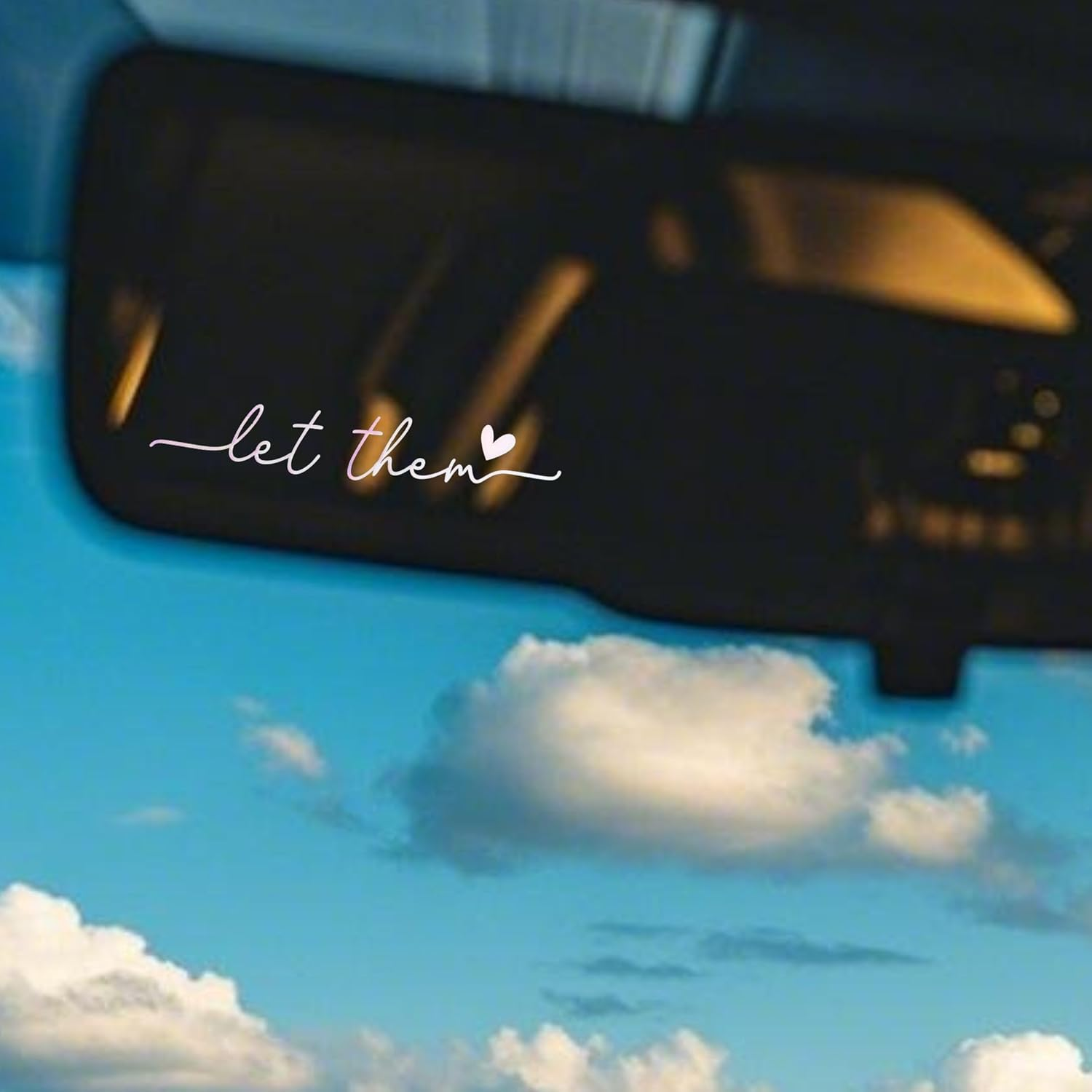 4X Let Them Rearview Mirror Sticker, Inspirational Mirror Decals, Christian Car Decals for Women, Cute Car Accessories, Rear View Mirror Stickers for Window Mirror