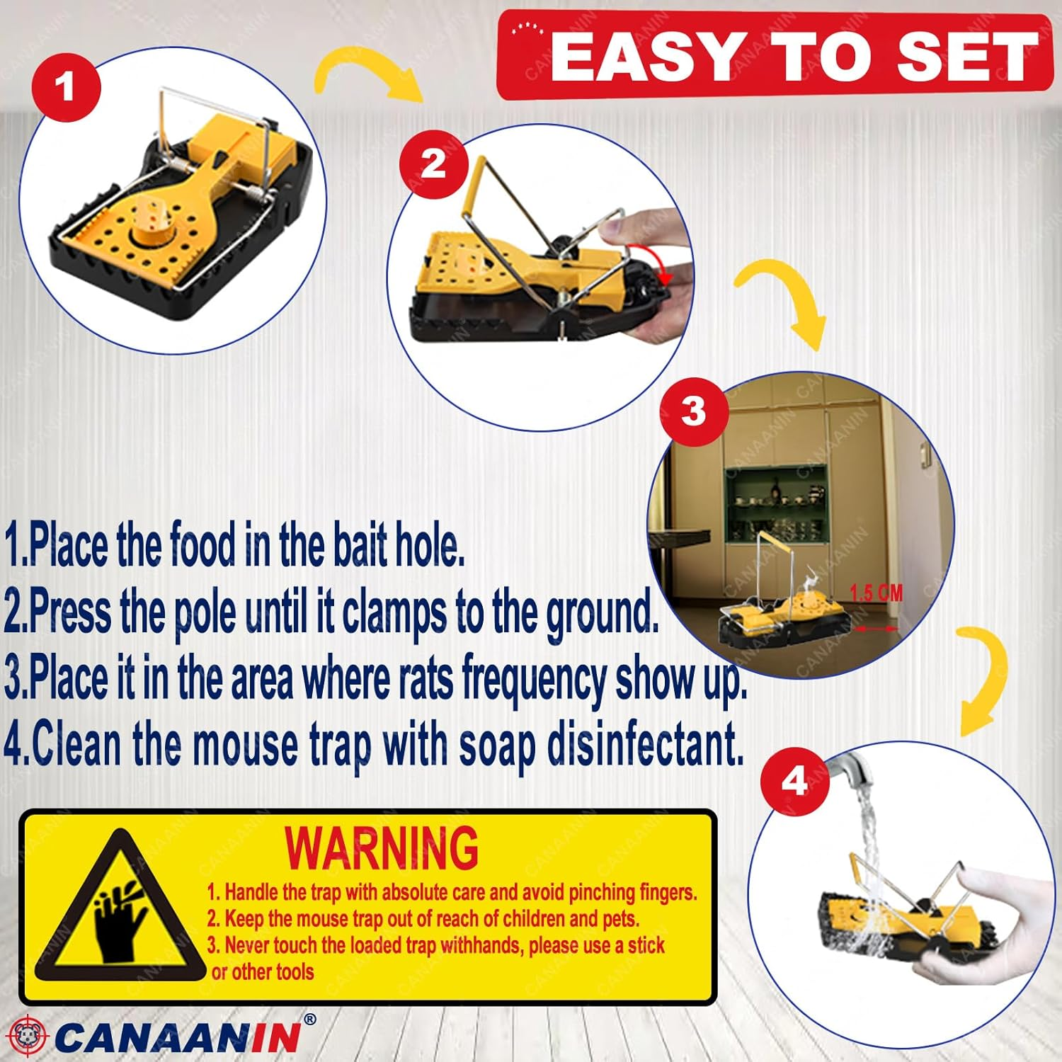 Rat Trap Mouse Trap That Work Multi Heavy-Duty Reusable Indoor-Outdoor Snap Trap Quick Effective Sanitary Safe, Pest Control for Rodent Mouse Mice (Upgrade Lage 6Pack) image number 3