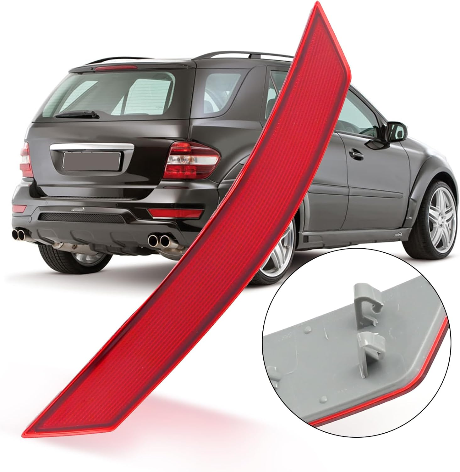 MDEOOSKY Rear Bumper Reflector Assembly Left & Right Pair Set Replacement for Mercedes-Benz W164 ML320 ML350 ML500 2008-2011 Replaces &lrm;1648200374 1648200674 image number 1