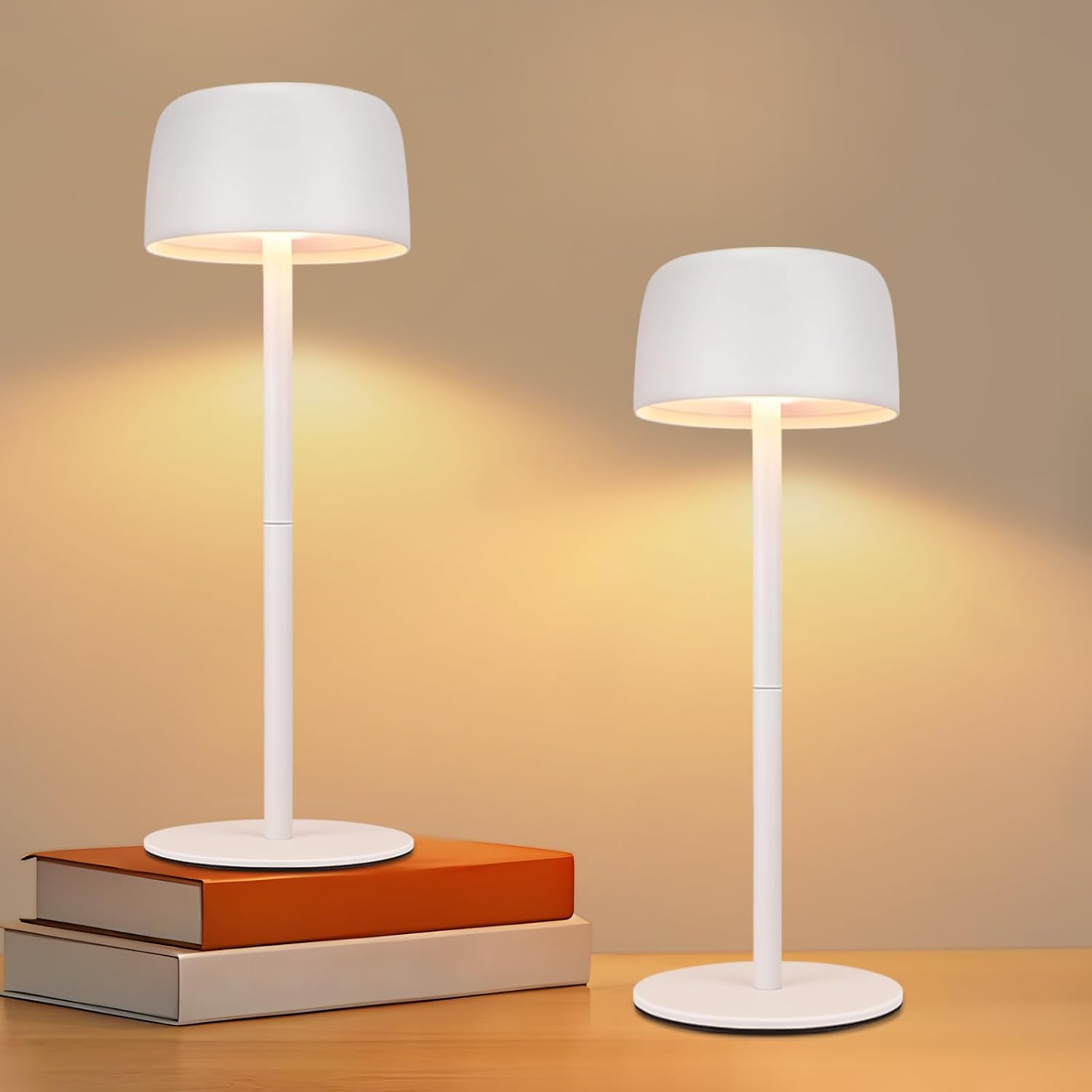 Homefire LED Table Lamp Wireless 2: Touch Dimmable Table Lamp with 3 Colour Temperatures Height Adjustable USB Rechargeable Battery Portable Waterproof Table Lamp for Indoor Outdoor Dining Room