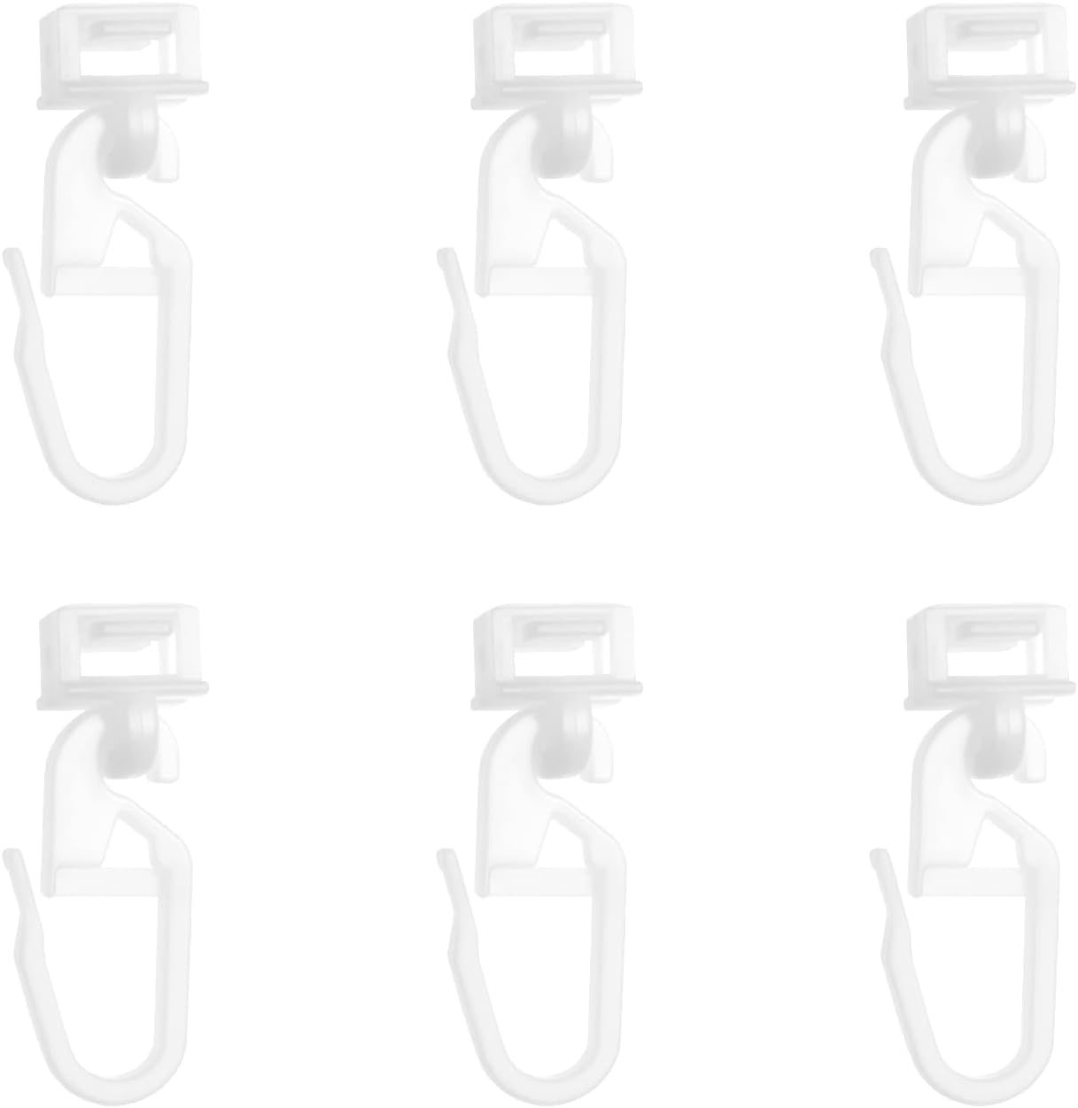 LT Easiyl 40Pcs White Plastic Curtain Hooks 34Mm Compatible with Swift Motorhome Caravan Camper Van Curtain Track Glider Hooks image number 3