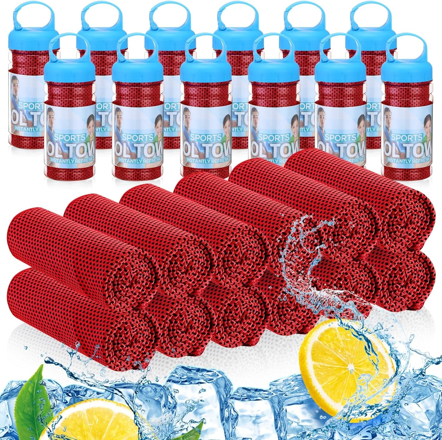 12 Pack 32 X 12 in Cooling Towels Bulk for Neck and Face Microfiber Ice Towel Sweat Towels Breathable Soft Chilly Towel Portable Cool Neck Rags for Yoga Sport Gym Workout Fitness (Mixed Colors) - Grey image number 7