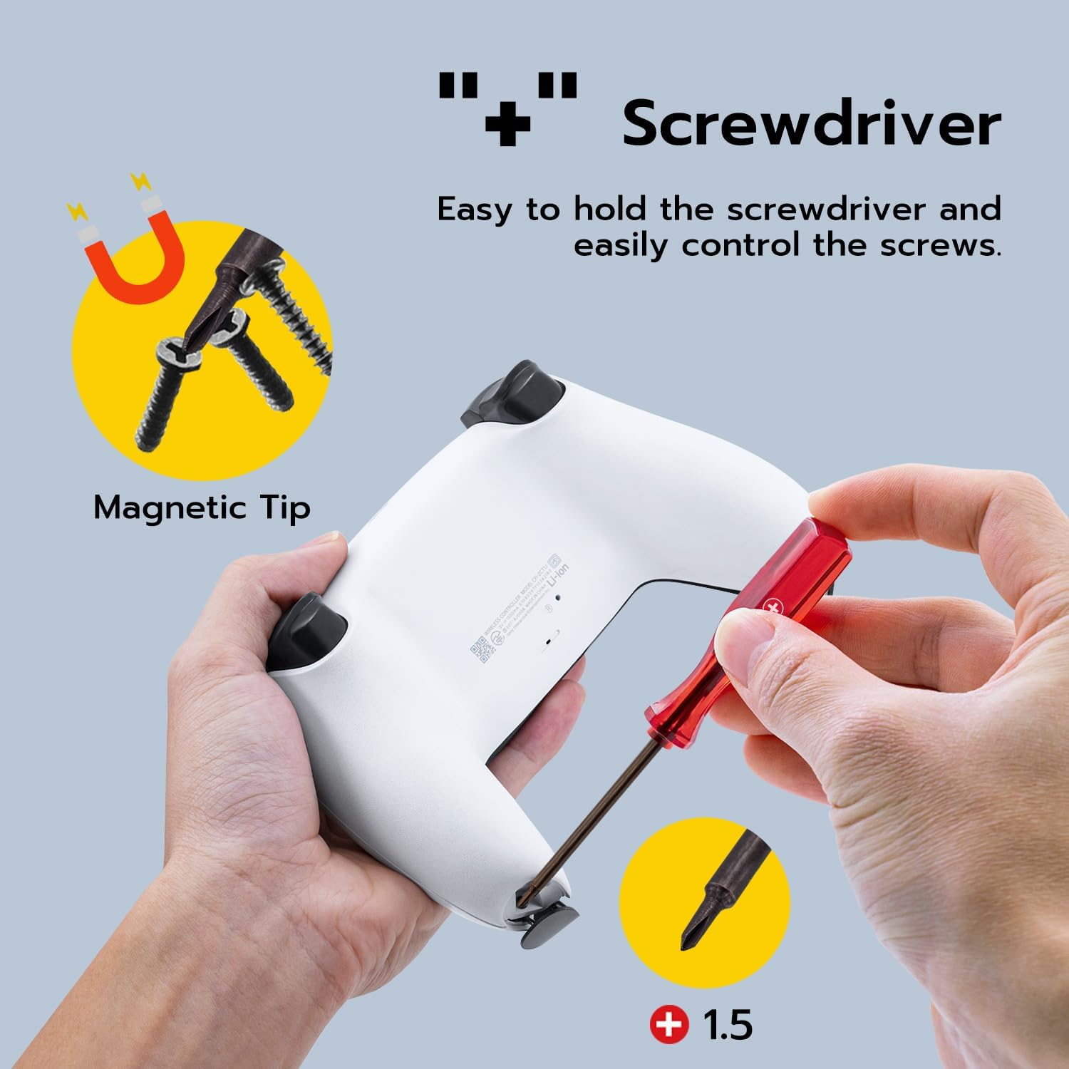 Mcbazel TMR Joysticks Replacement for PS5 Controller-Advanced Sensor Joystick Repair Kit with 3D Thumb Caps,Tools & Screws,For Dualsense/Edge Controller image number 2