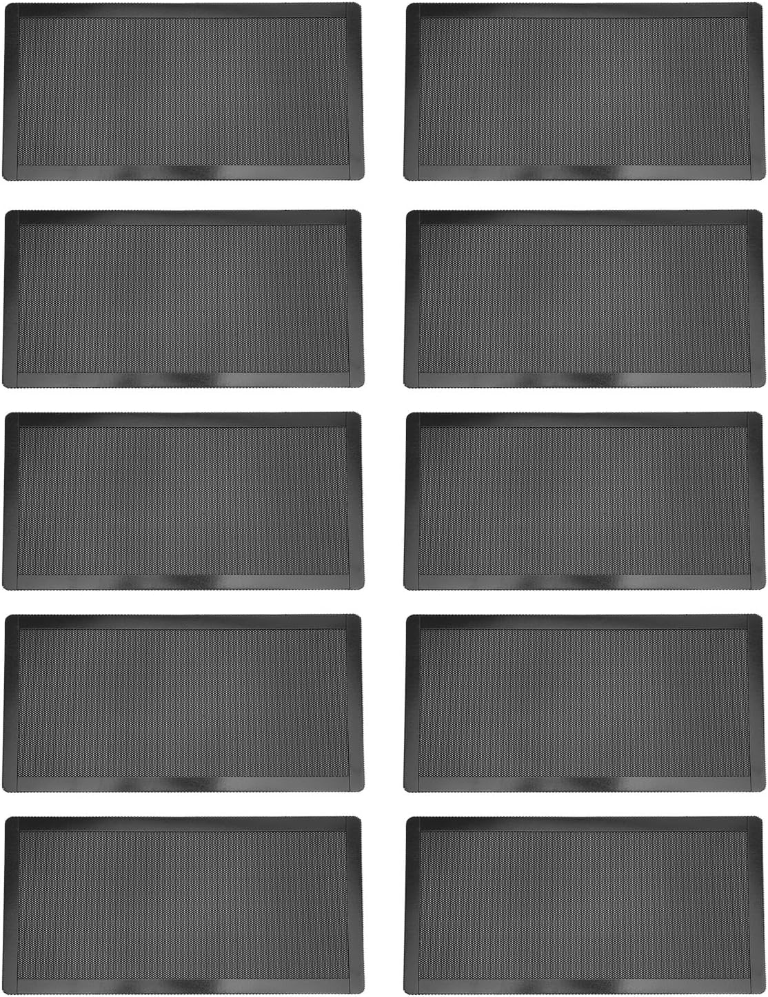 Pc Dust Cover, 12X24Cm Fan Dust Filter Mesh, PC Fan Dust Mesh Filter PVC Computer PC Case Dust Proof Filter Cover, Black, 10Pcs image number 4